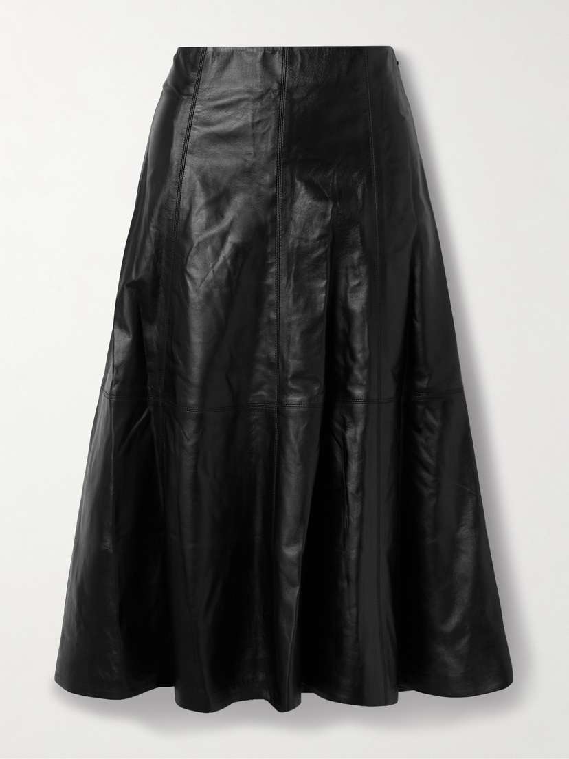Simkhai Ryma Paneled Leather Midi Skirt