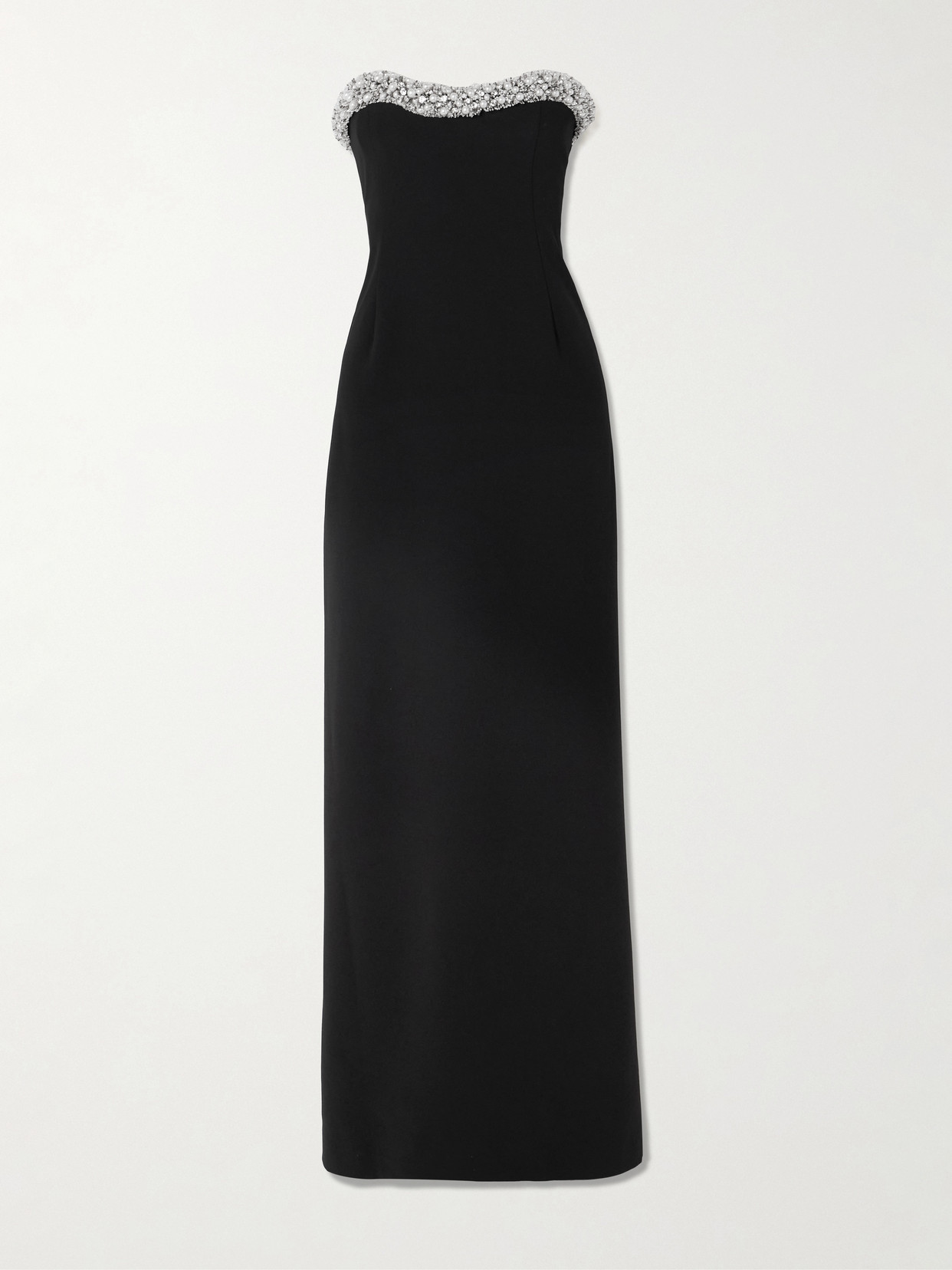 Simkhai Riona Strapless Embellished Crepe Gown In Black