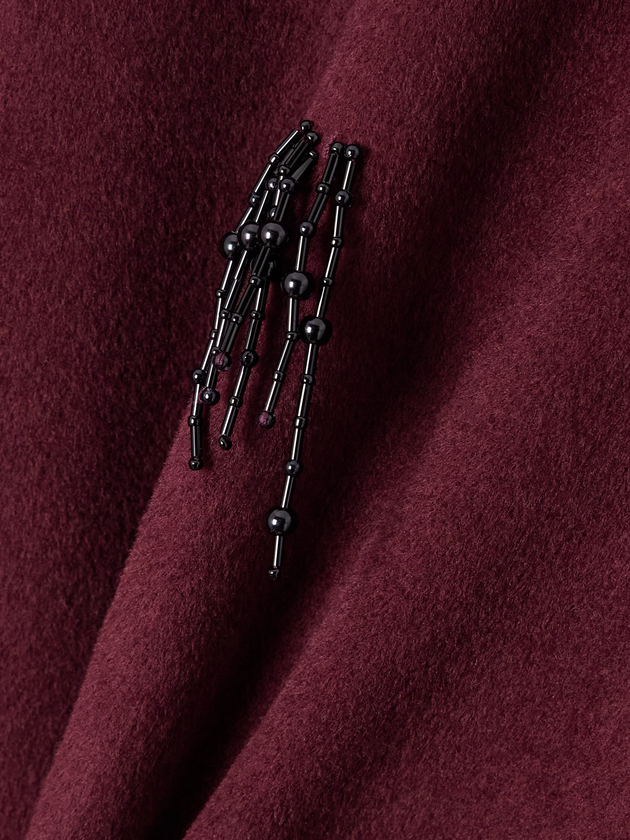 Simkhai Katya Bead-embellished Wool-blend Jacket In Burgundy