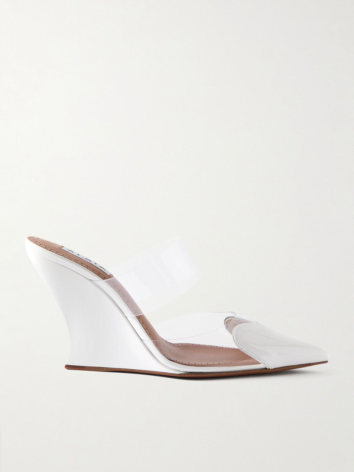 Le Cœur patent-leather and PVC wedge mules