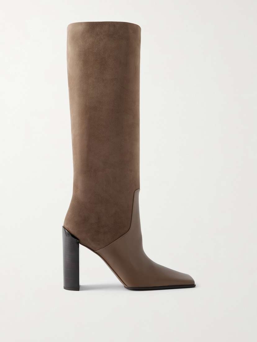 Alaïa Leather And Nubuck Knee Boots
