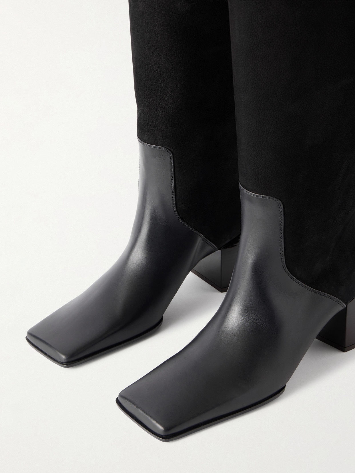 Alaïa - Textured-Leather And Suede Knee Boots
