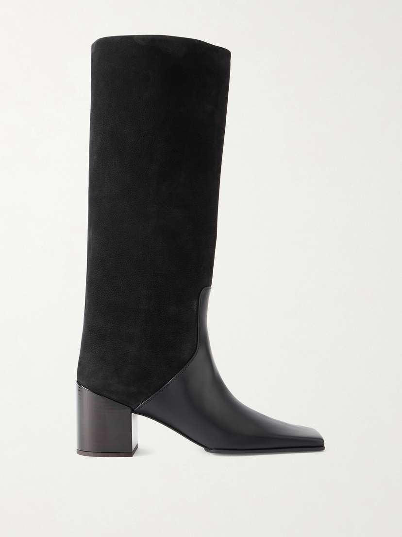 Alaïa Textured-leather And Suede Knee Boots