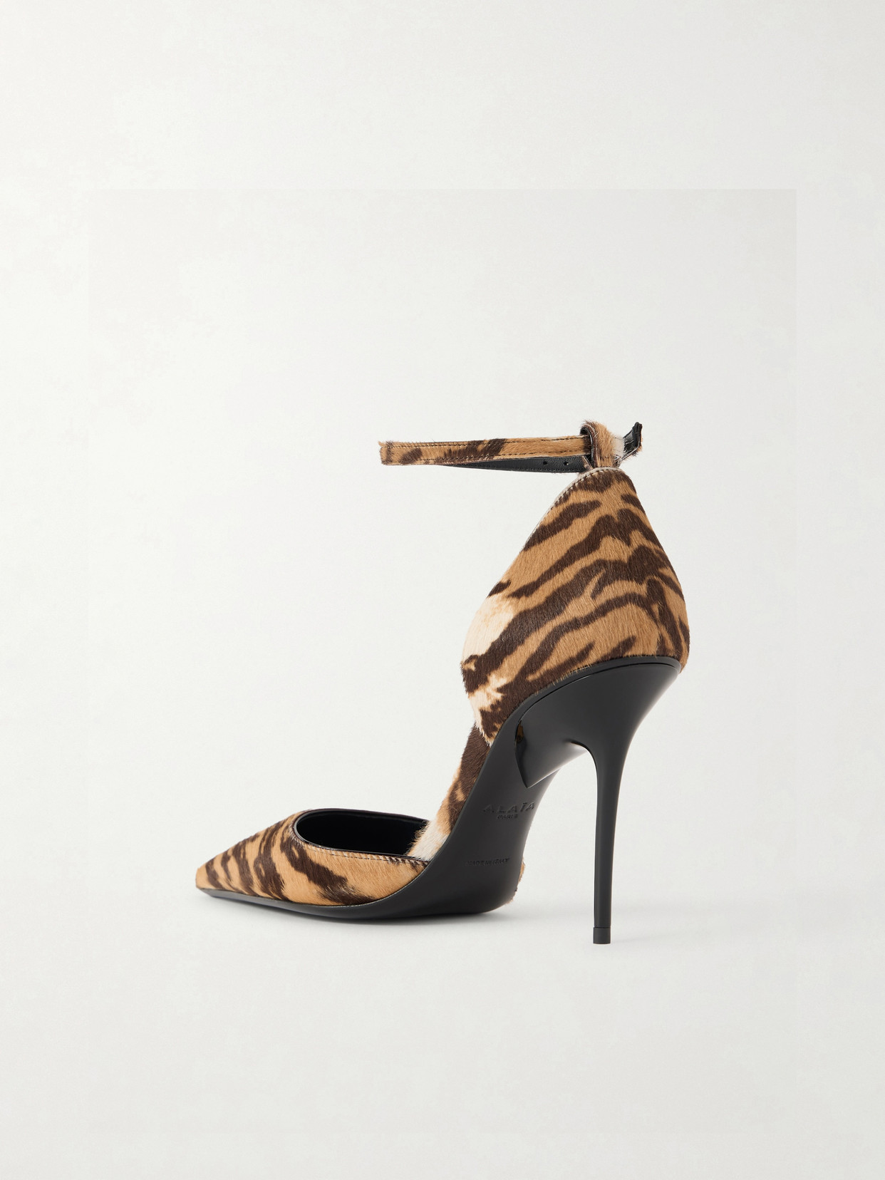 Alaïa Womens Azzedine Alaia Drop 90 Brushed-hair Leather Pumps In Animal Print