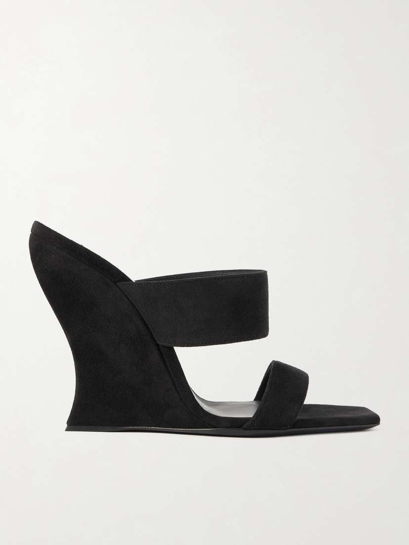 Alaïa Wave 110 Suede Wedge Mules