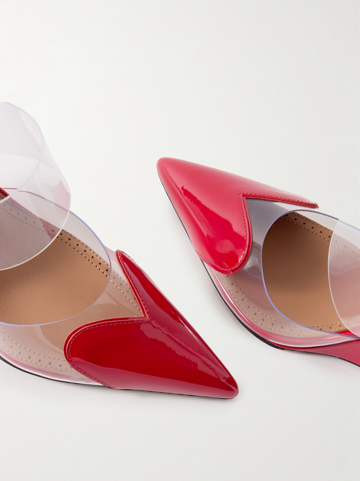 Alaïa Patent Coeur Mules 90 In Red