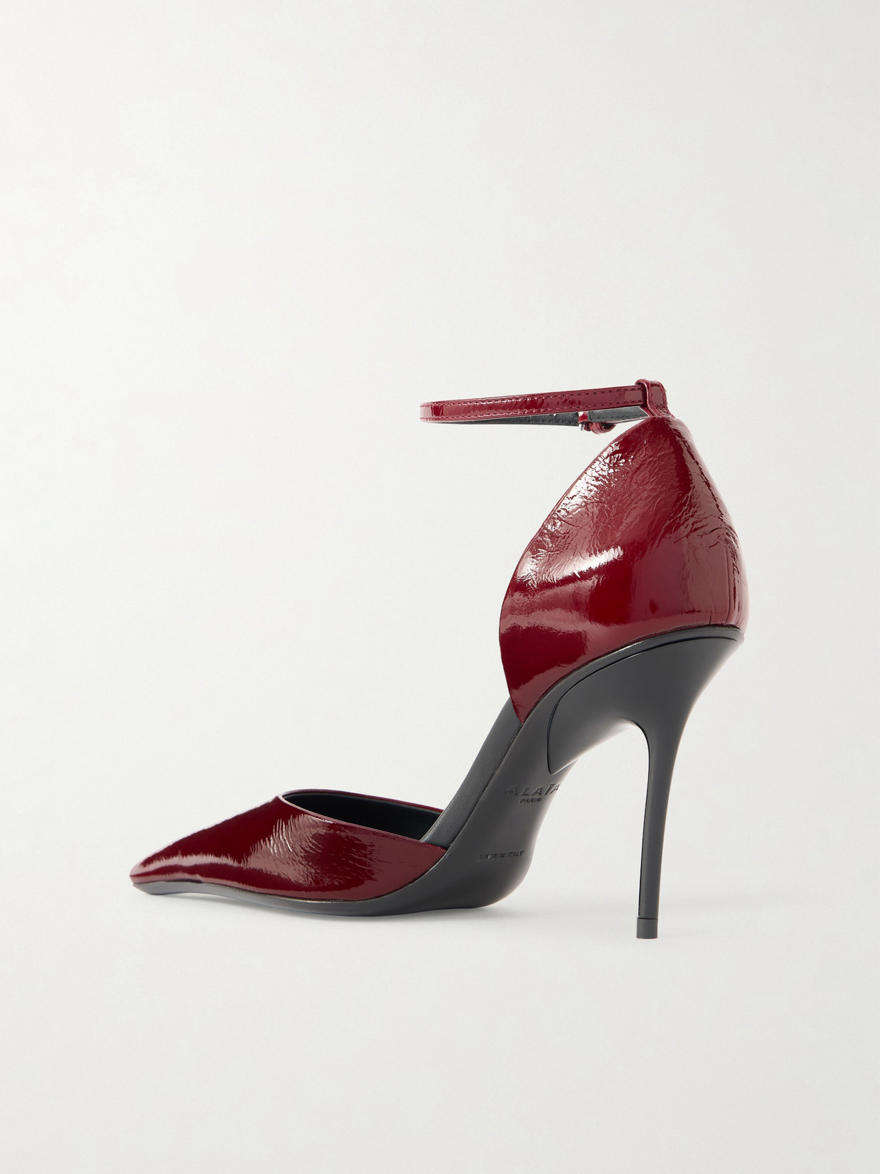 Alaïa D'orsay 90 Glossed Textured-leather Pumps In Red