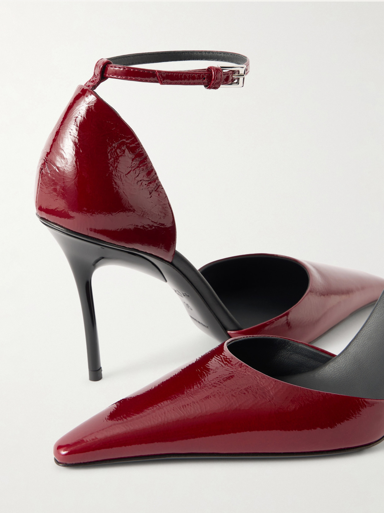Alaïa D'orsay 90 Glossed Textured-leather Pumps In Red