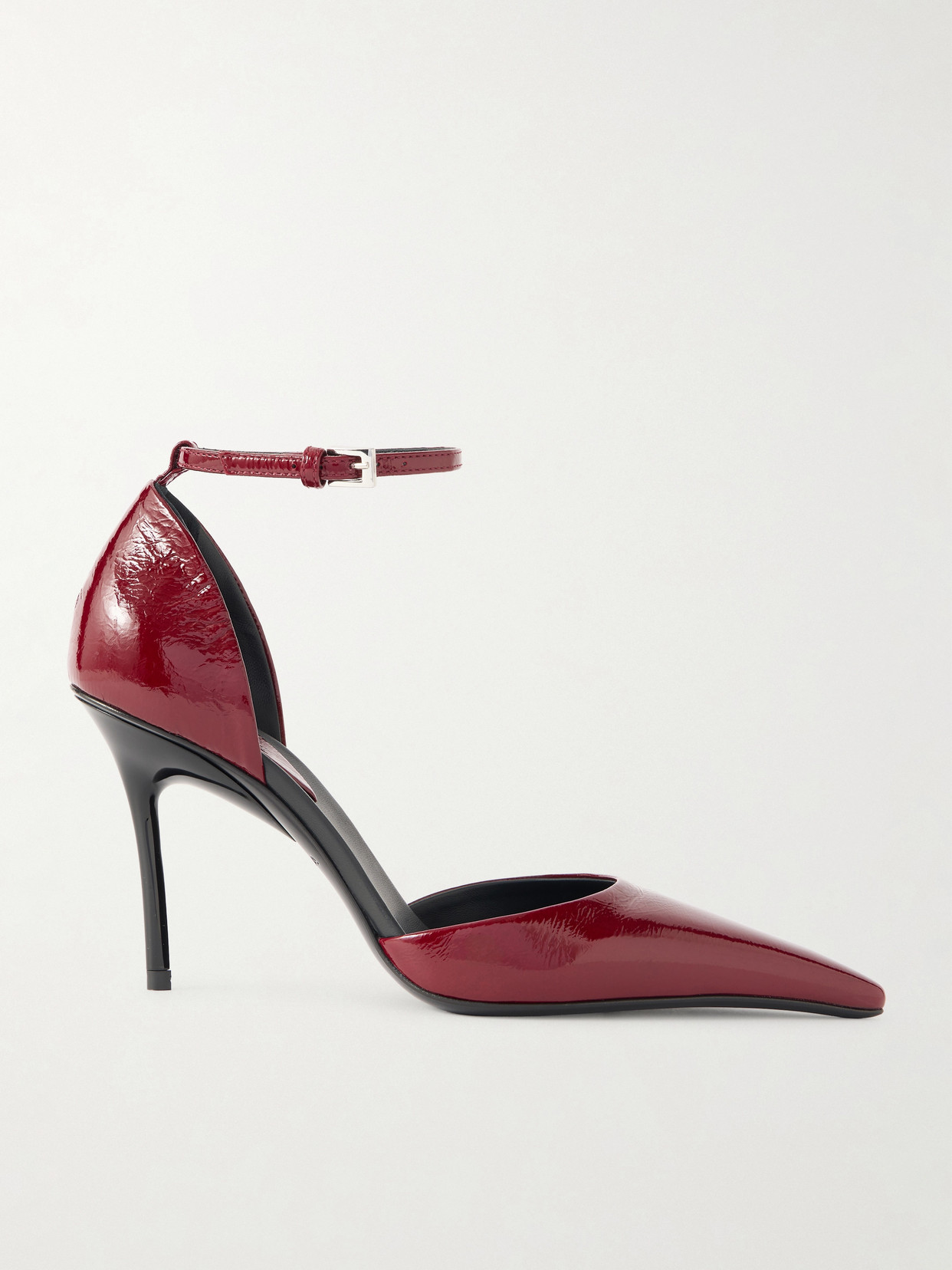 Alaïa D'orsay 90 Glossed Textured-leather Pumps In Red