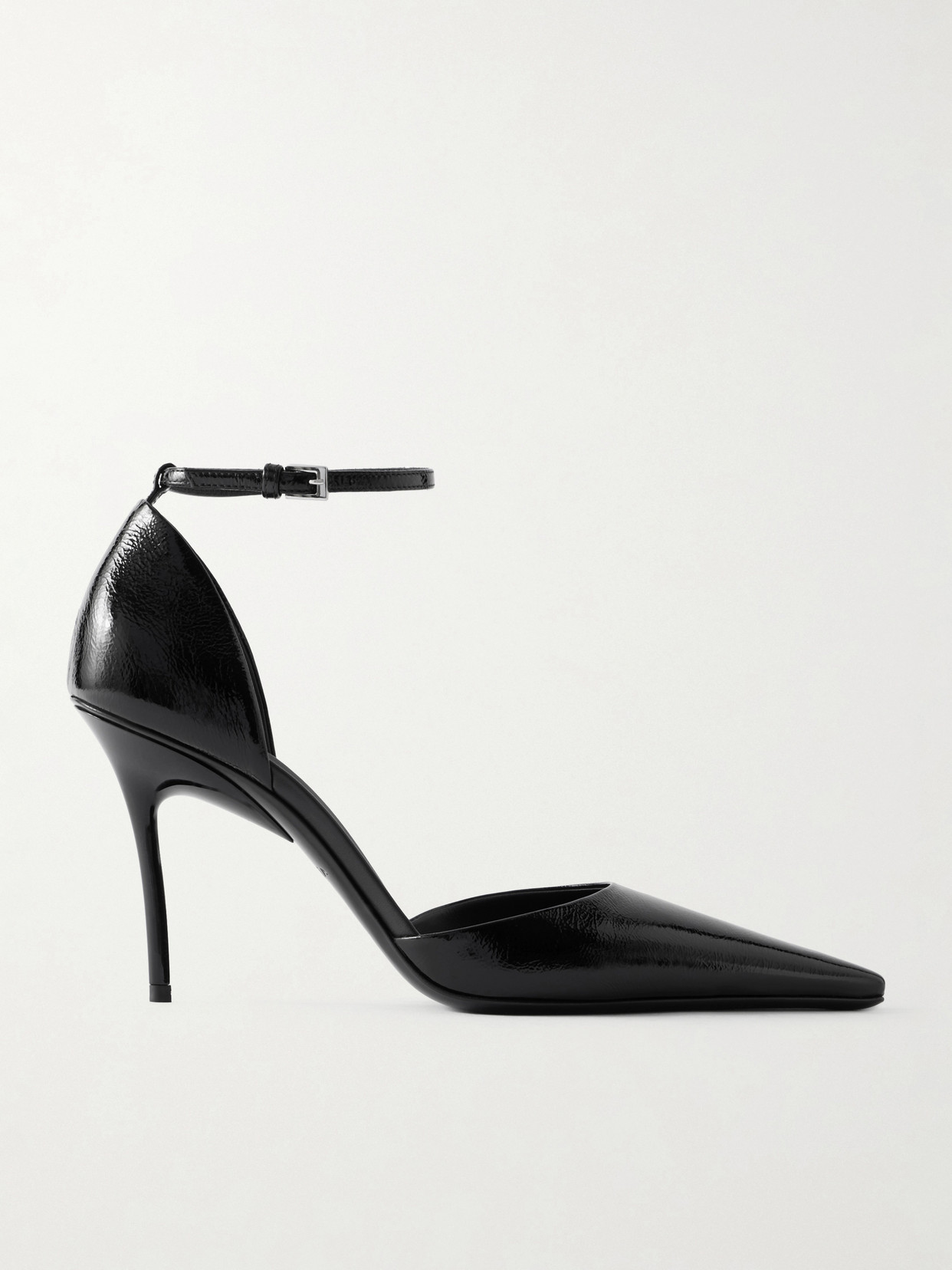 Alaïa D'orsay 90 Glossed Textured-leather Pumps In Black