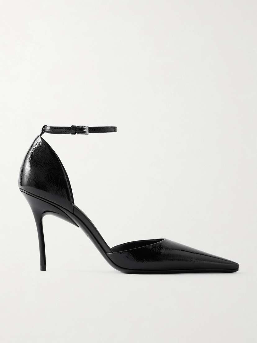Alaïa D'orsay 90 Glossed Textured-leather Pumps