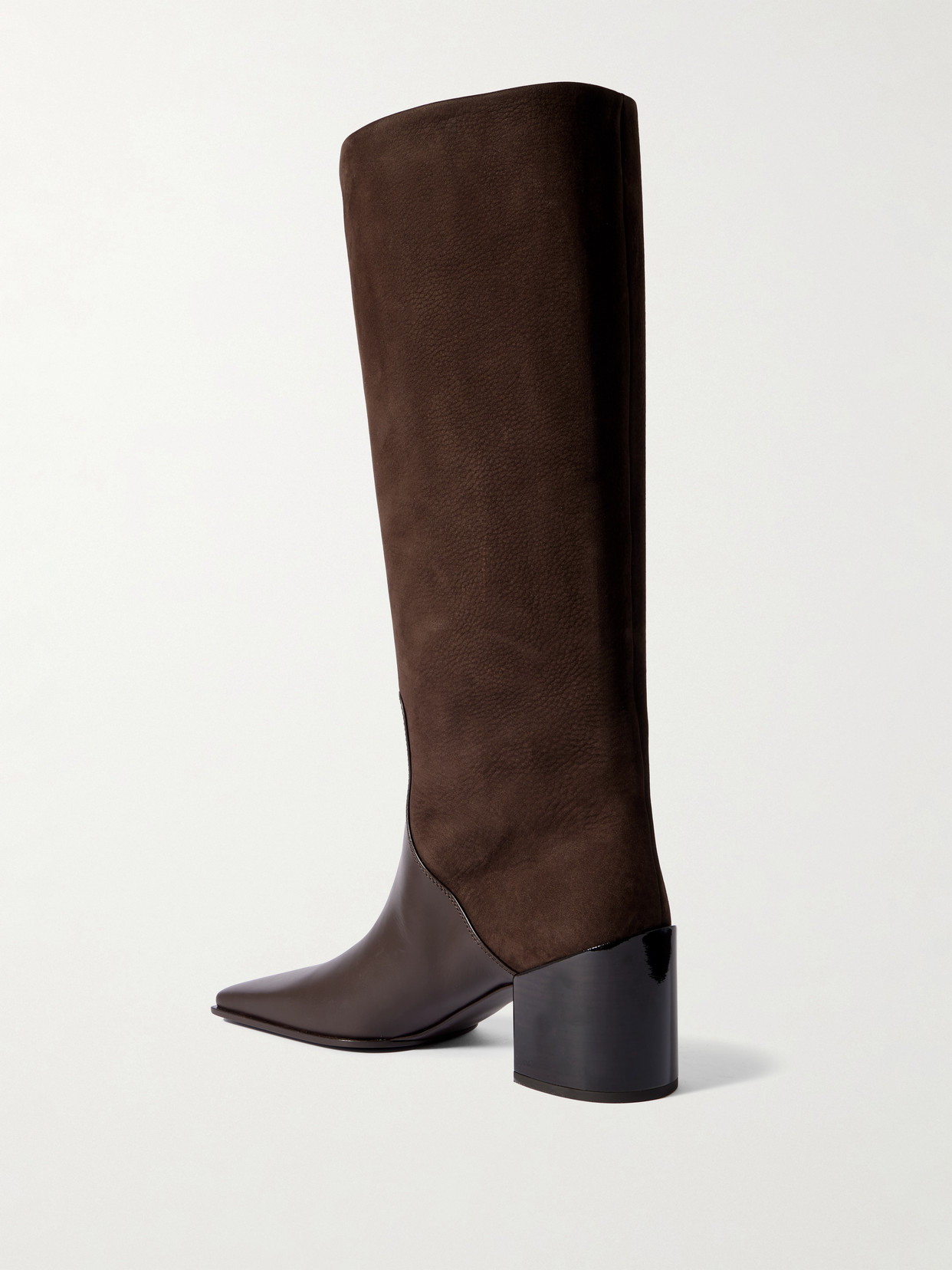Alaïa Nubuck And Leather Knee Boots In Brown