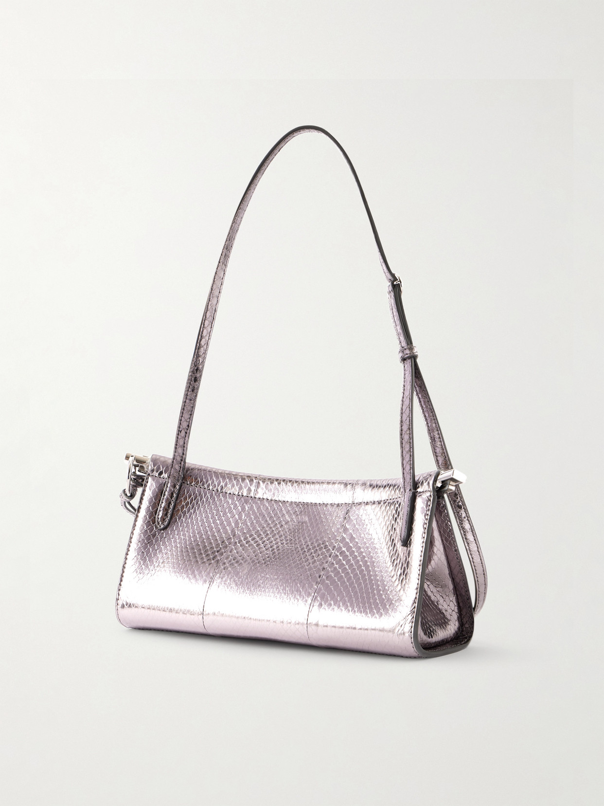 Alaïa - Le Click E/W Small Metallic Snakeskin Shoulder Bag