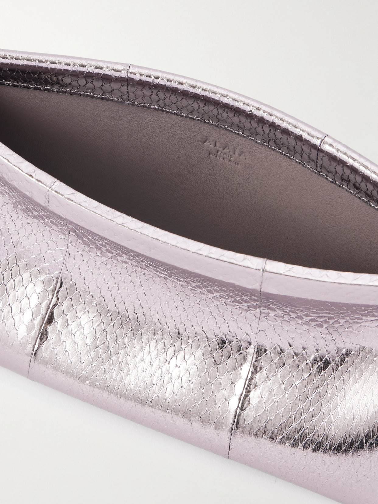Alaïa - Le Click E/W Small Metallic Snakeskin Shoulder Bag