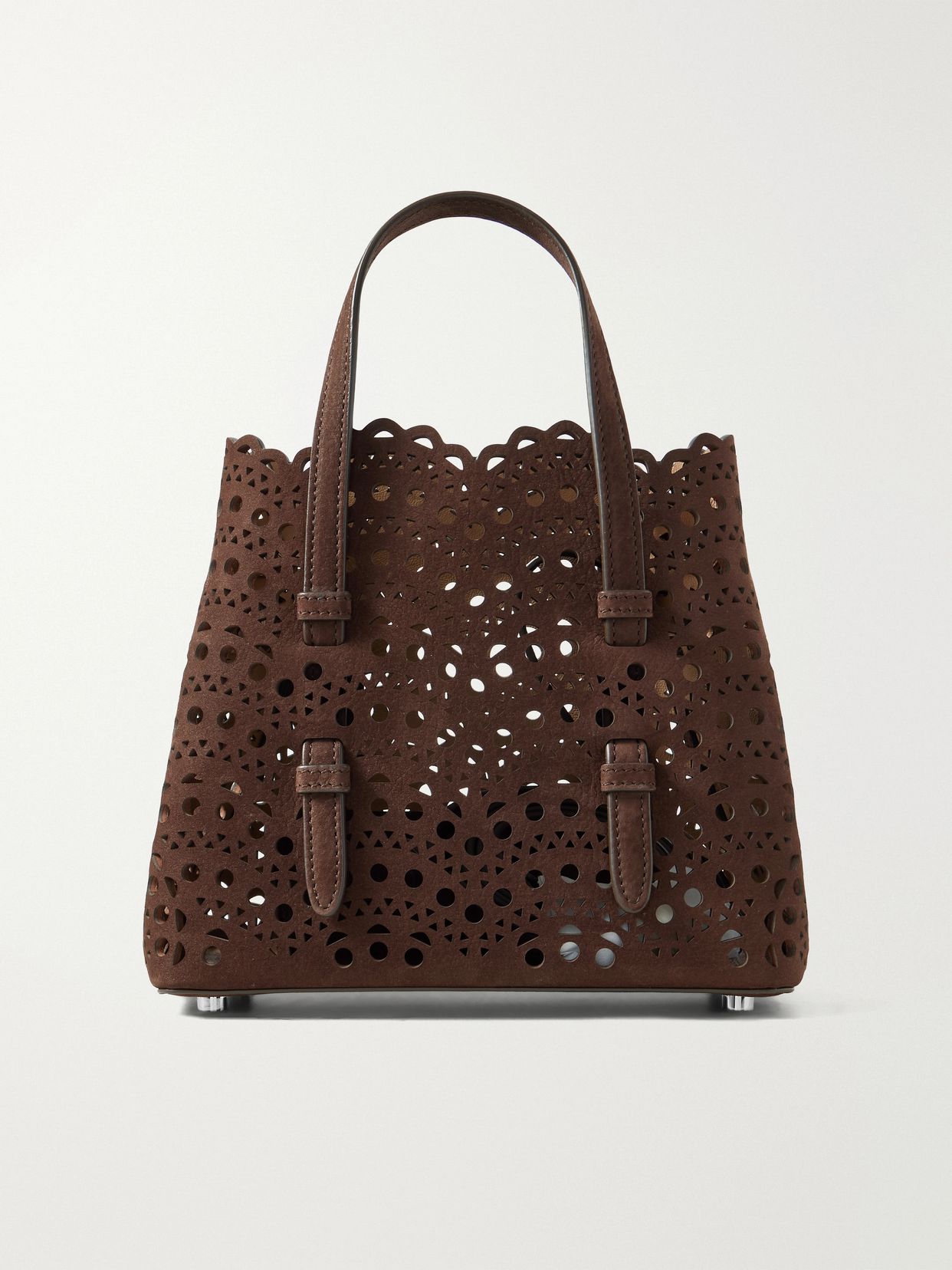 Mina laser-cut suede tote