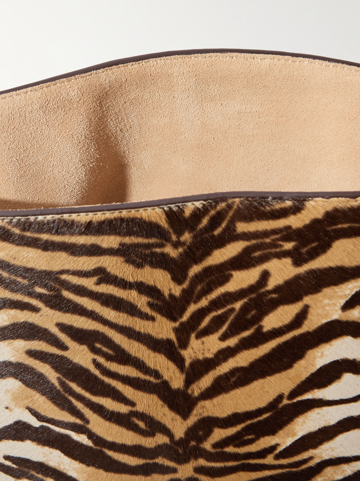 Alaïa Hip Small Leather-trimmed Tiger-print Calf Hair Tote In Multi
