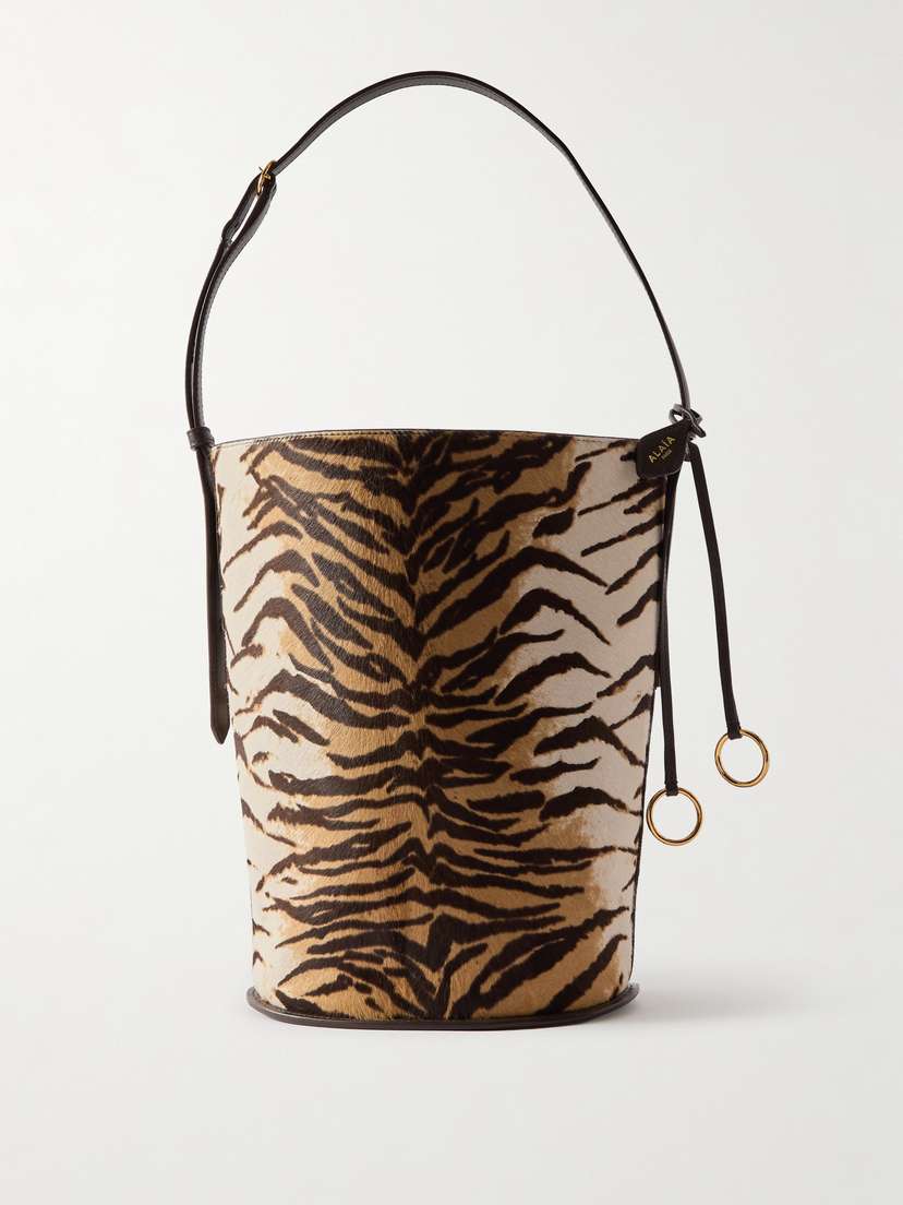 Alaïa Hip Small Leather-trimmed Tiger-print Calf Hair Tote