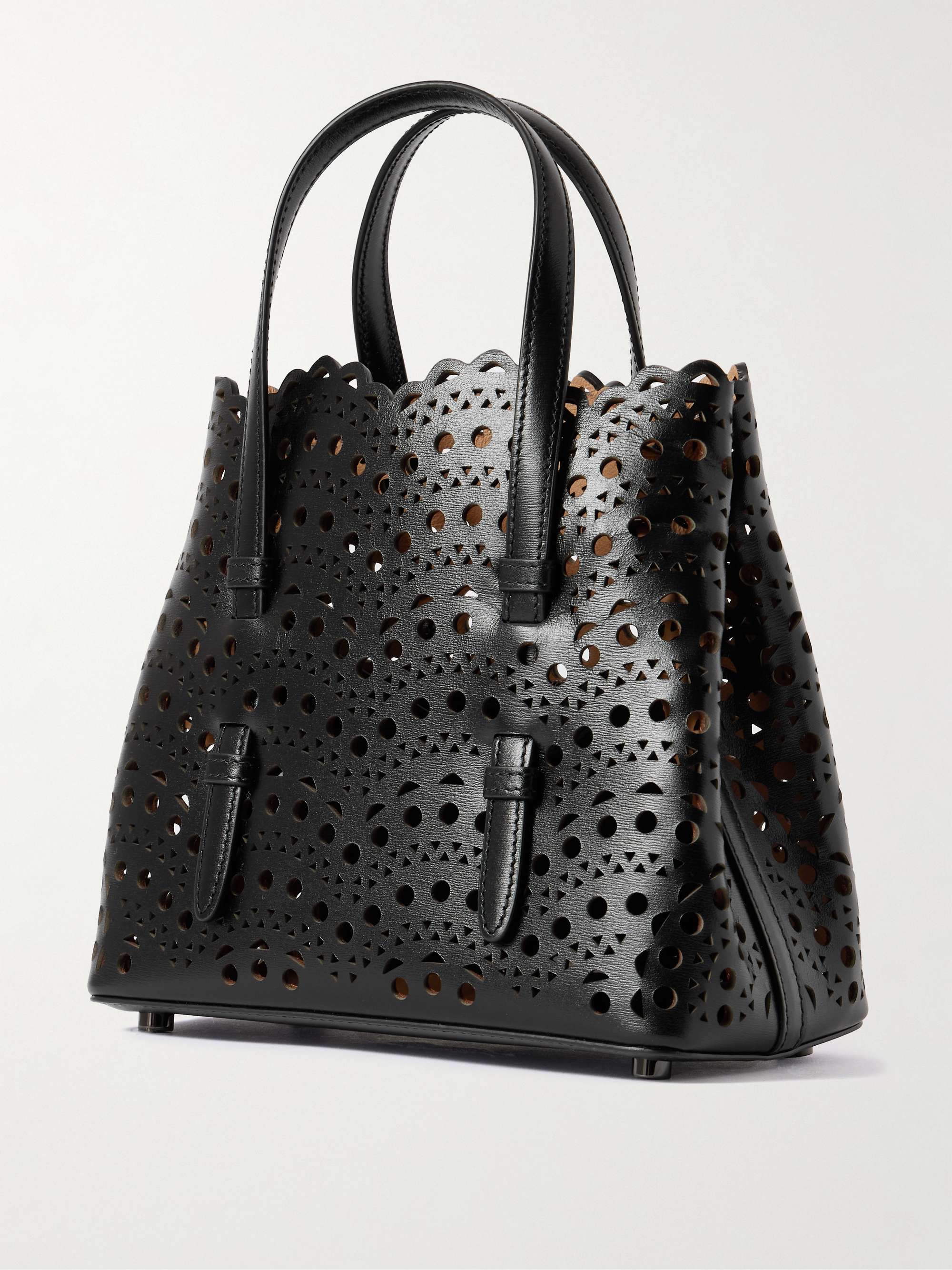 ALAÏA حقيبة توت Mina 20 من الجلد المقصوص بالليزر