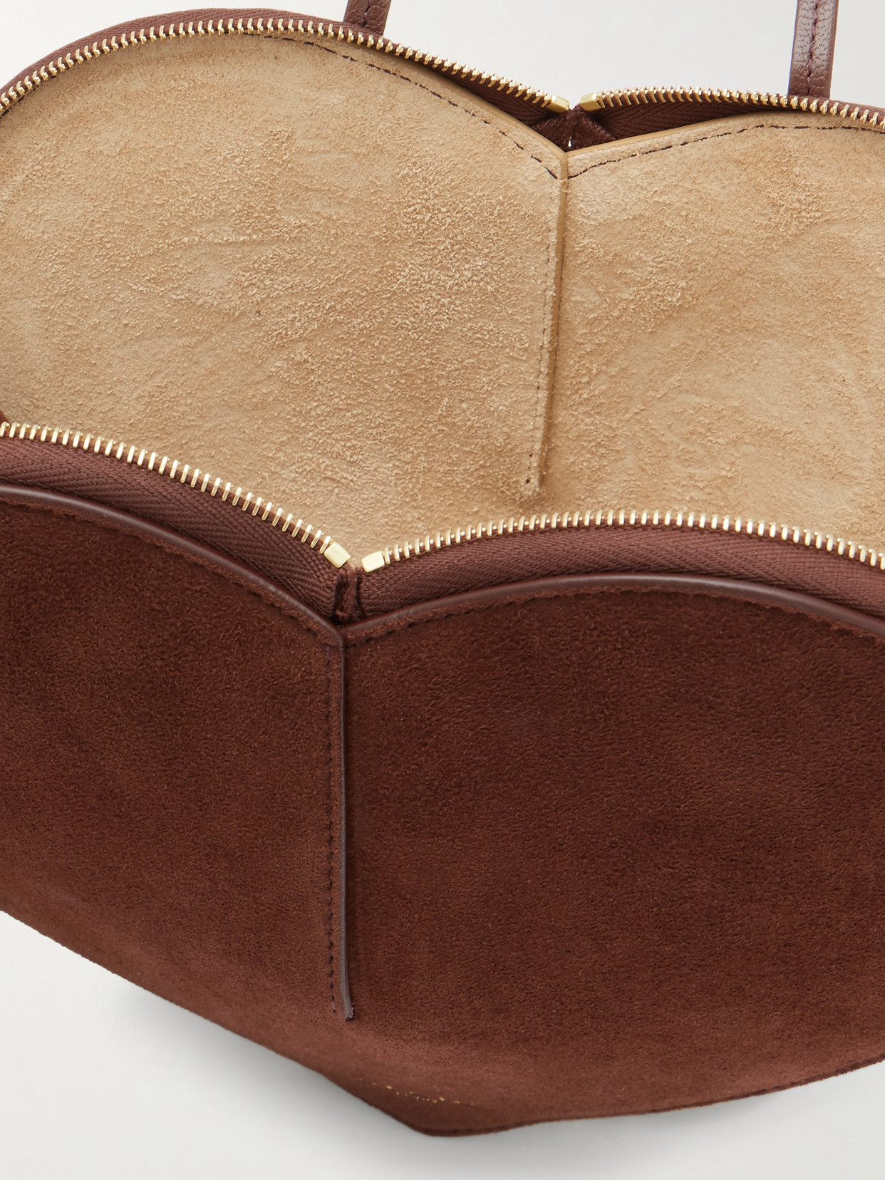 Alaïa Le Coeur Suede And Leather Shoulder Bag In Brown