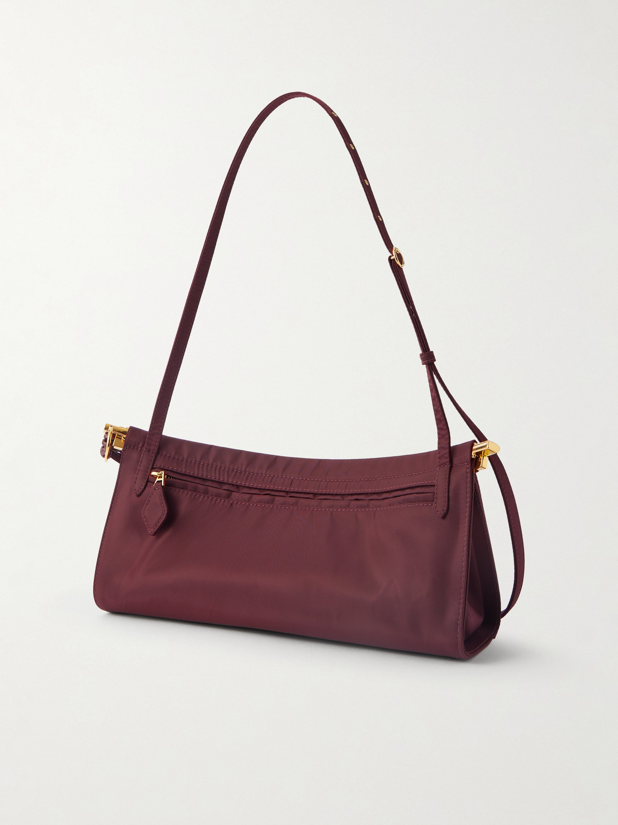 Alaïa Le Click E/w Medium Satin-twill Shoulder Bag In Burgundy