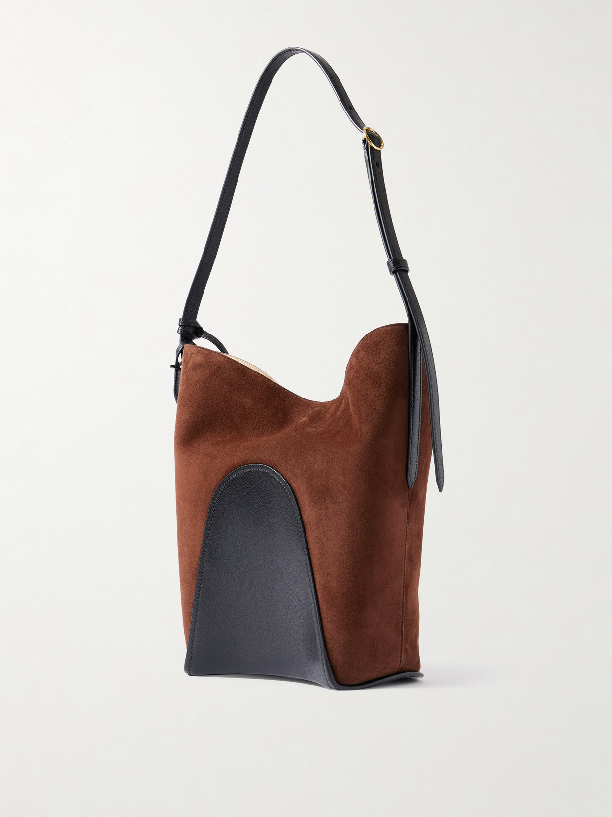 Alaïa Leather-trimmed Suede Tote In Brown