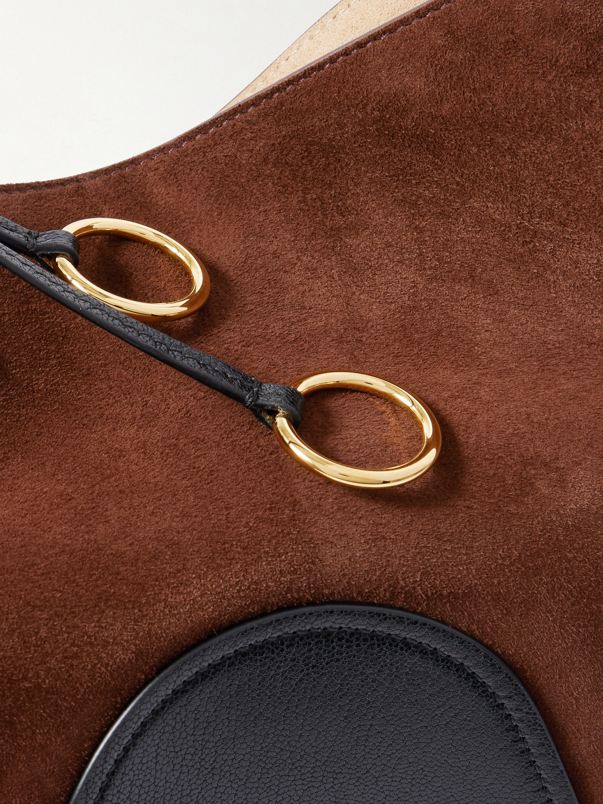 Alaïa Leather-trimmed Suede Tote In Brown