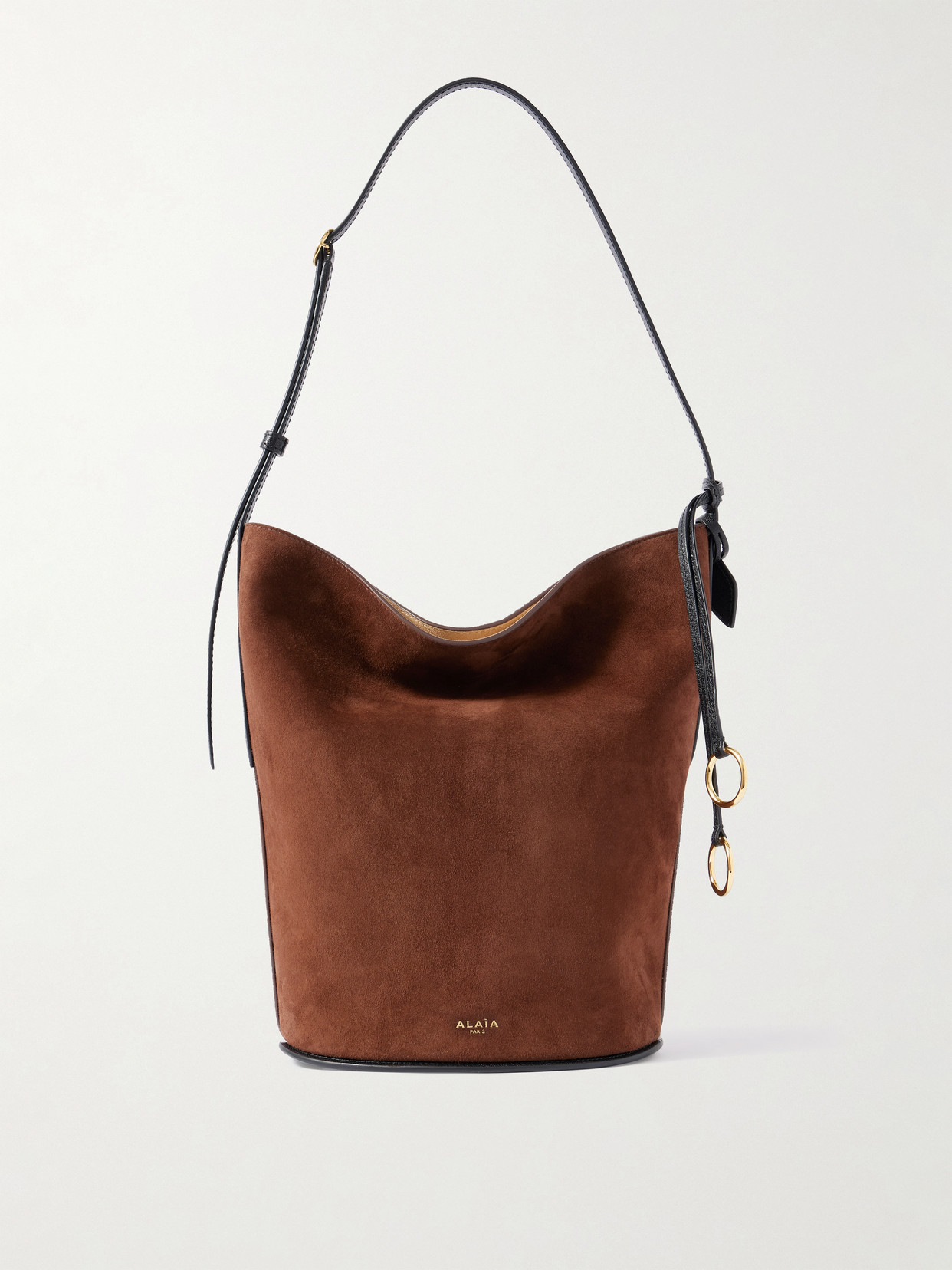 Alaïa Leather-trimmed Suede Tote In Brown