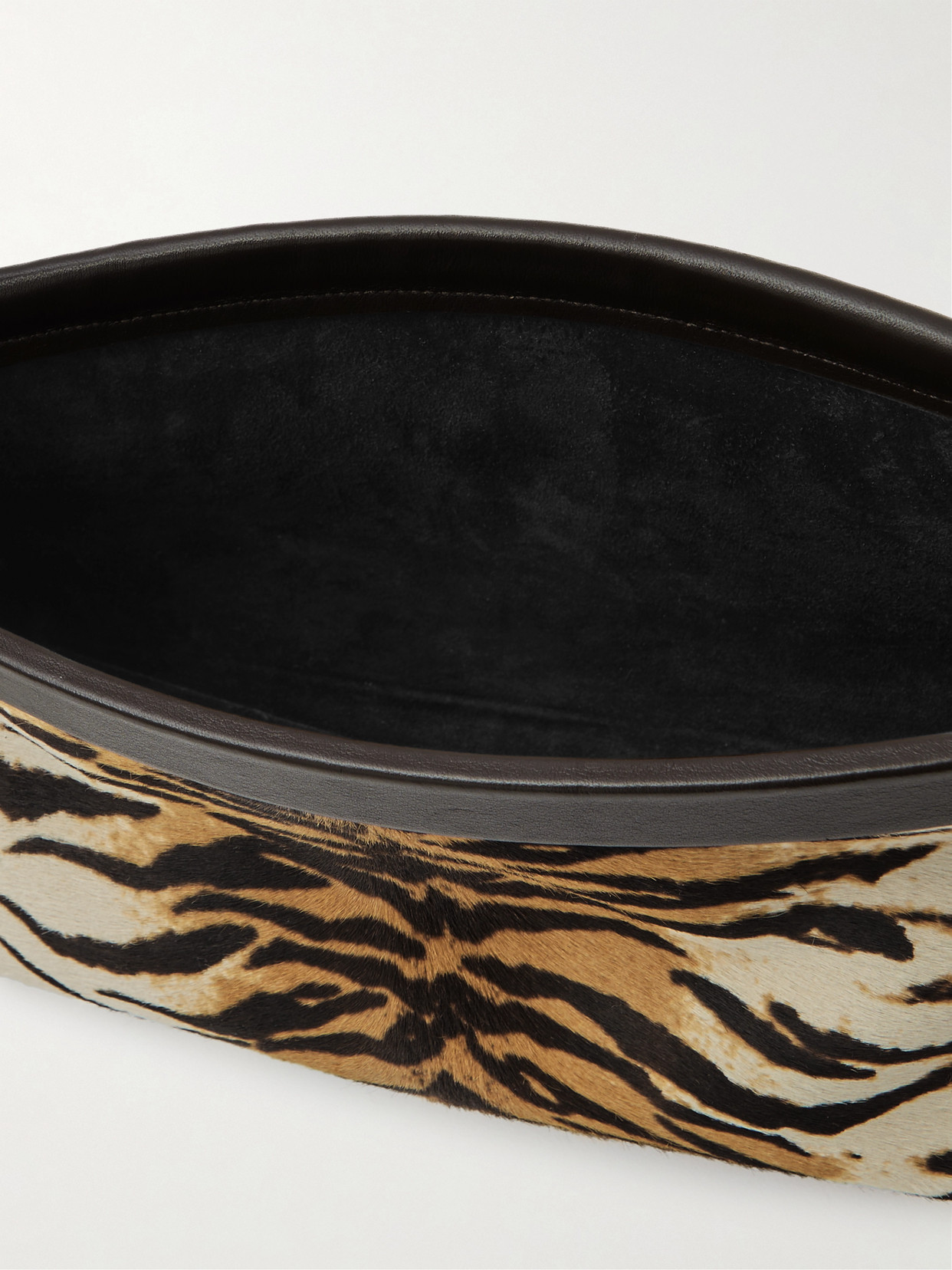 Alaïa Le Click Ew Medium Tiger-print Calf Hair And Leather Shoulder Bag In Multi