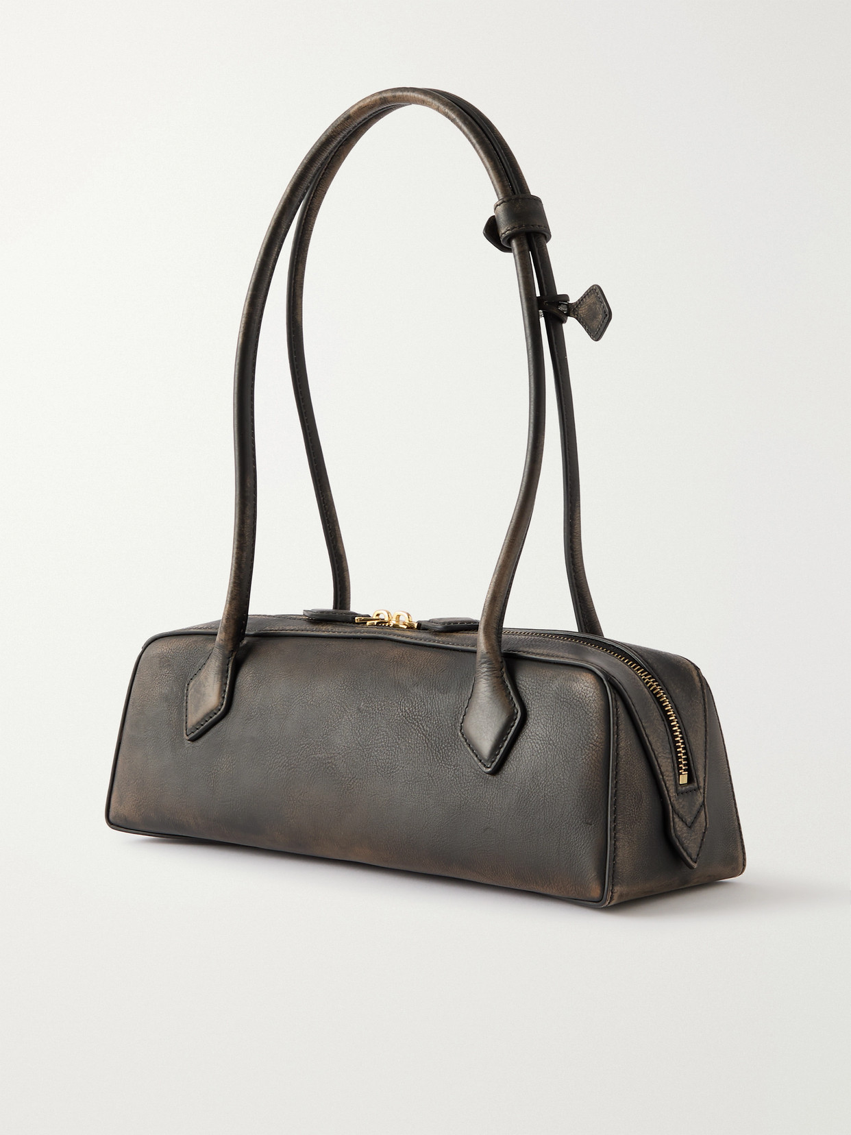 Alaïa Le Teckel Medium Textured-leather Shoulder Bag In Brown