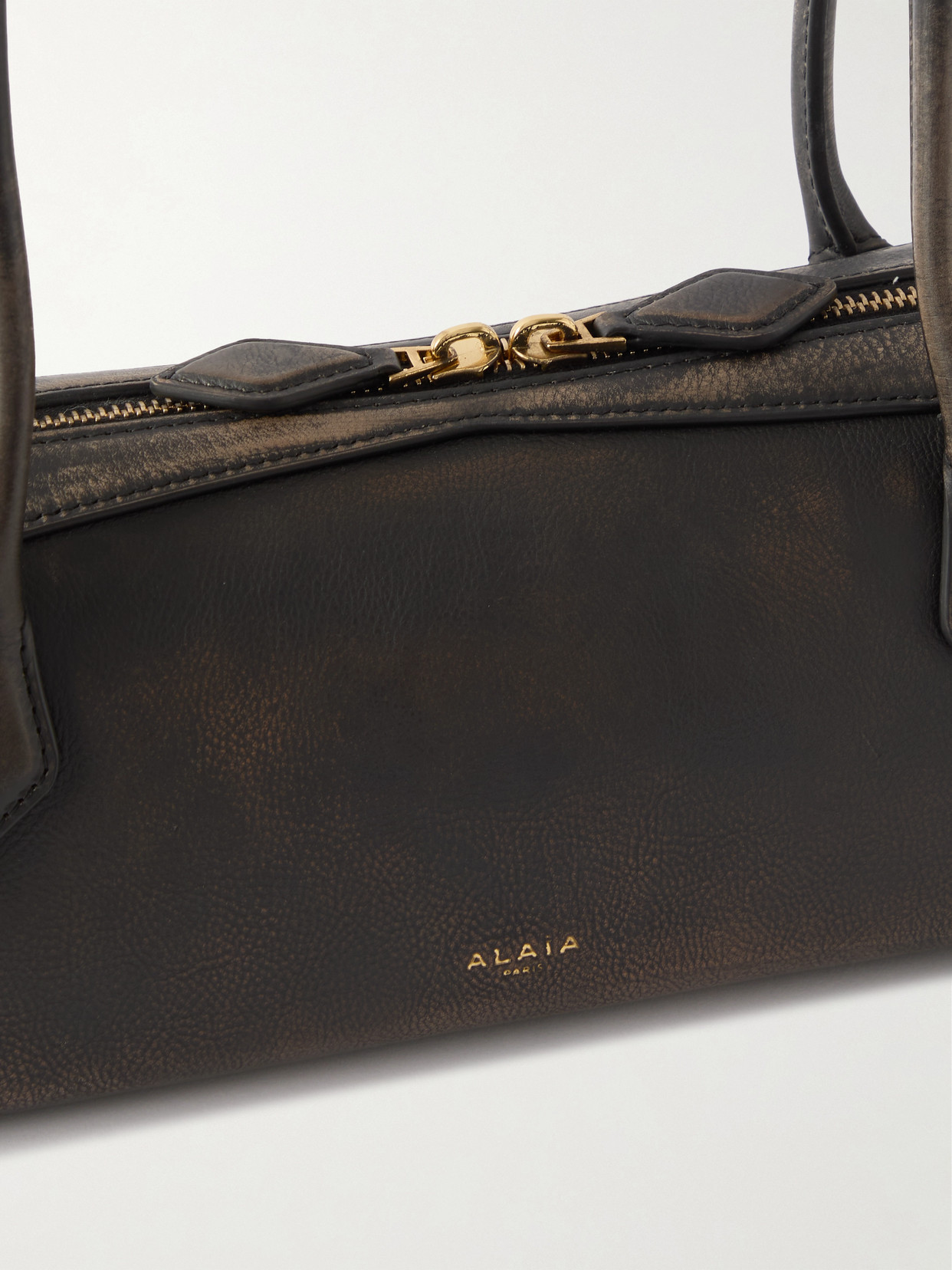 Alaïa Le Teckel Medium Textured-leather Shoulder Bag In Brown