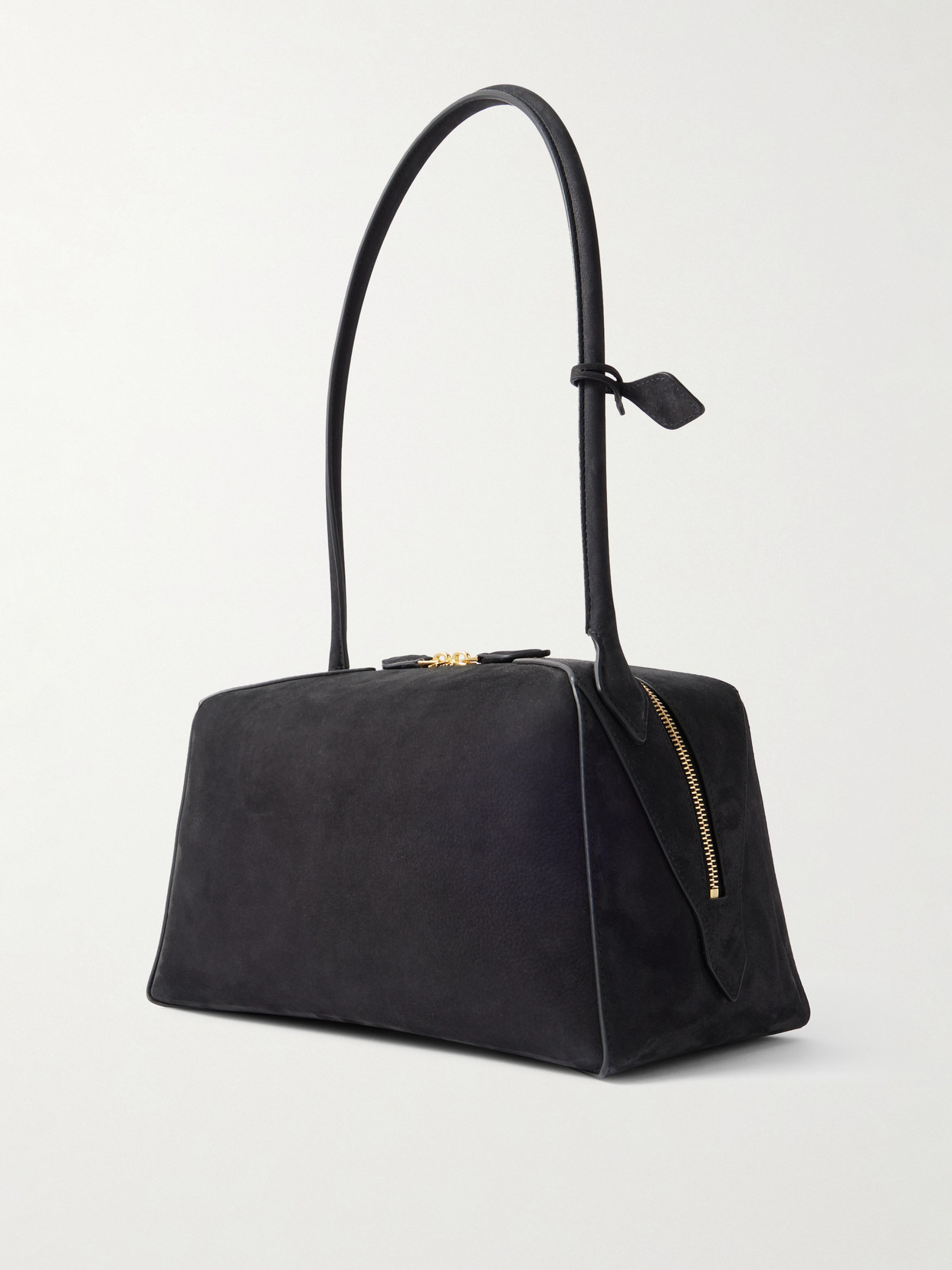 Alaïa Le Bulldog Medium Nubuck Shoulder Bag In Black