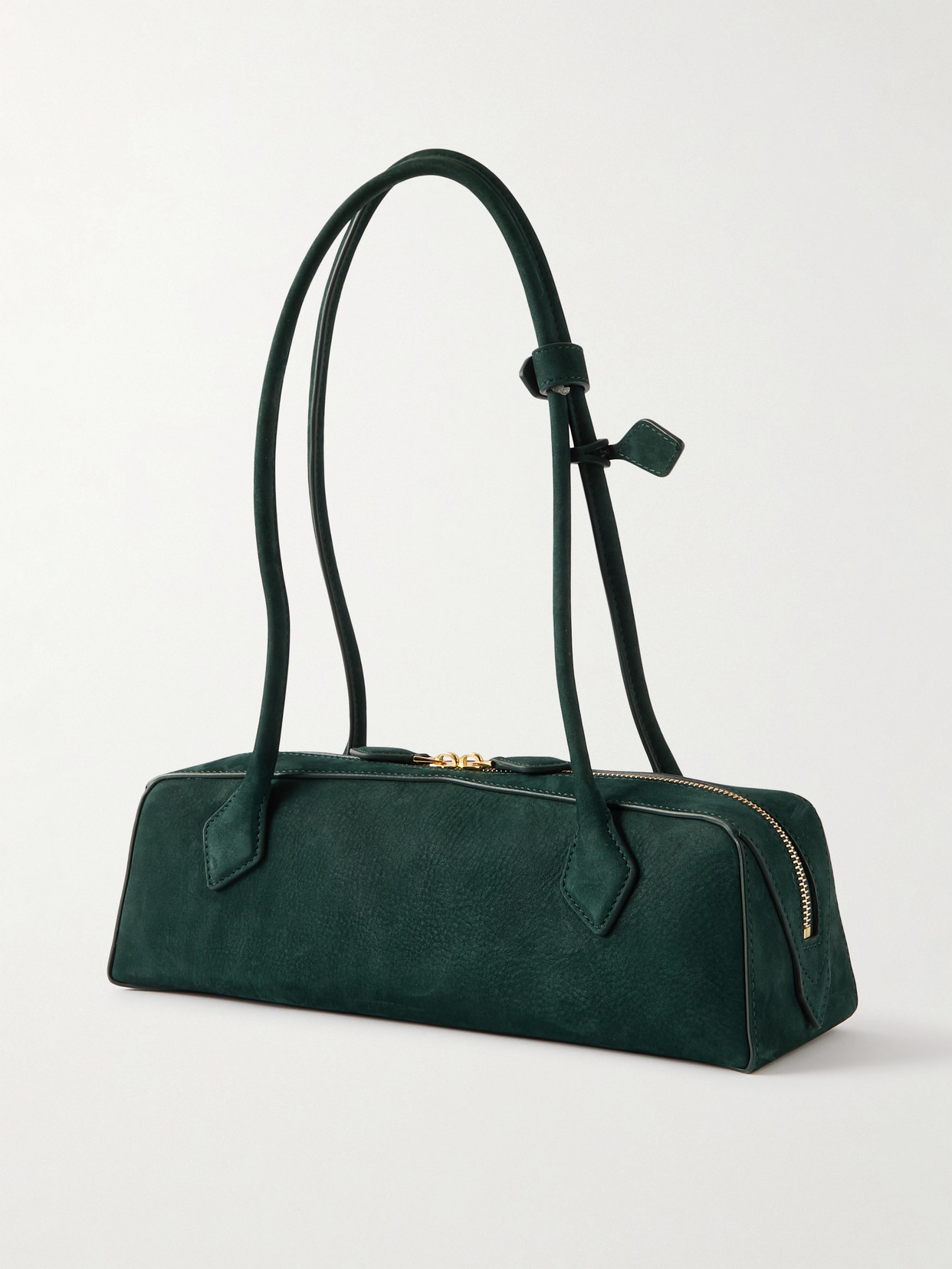 Alaïa Le Teckel Medium Nubuck Shoulder Bag In Green