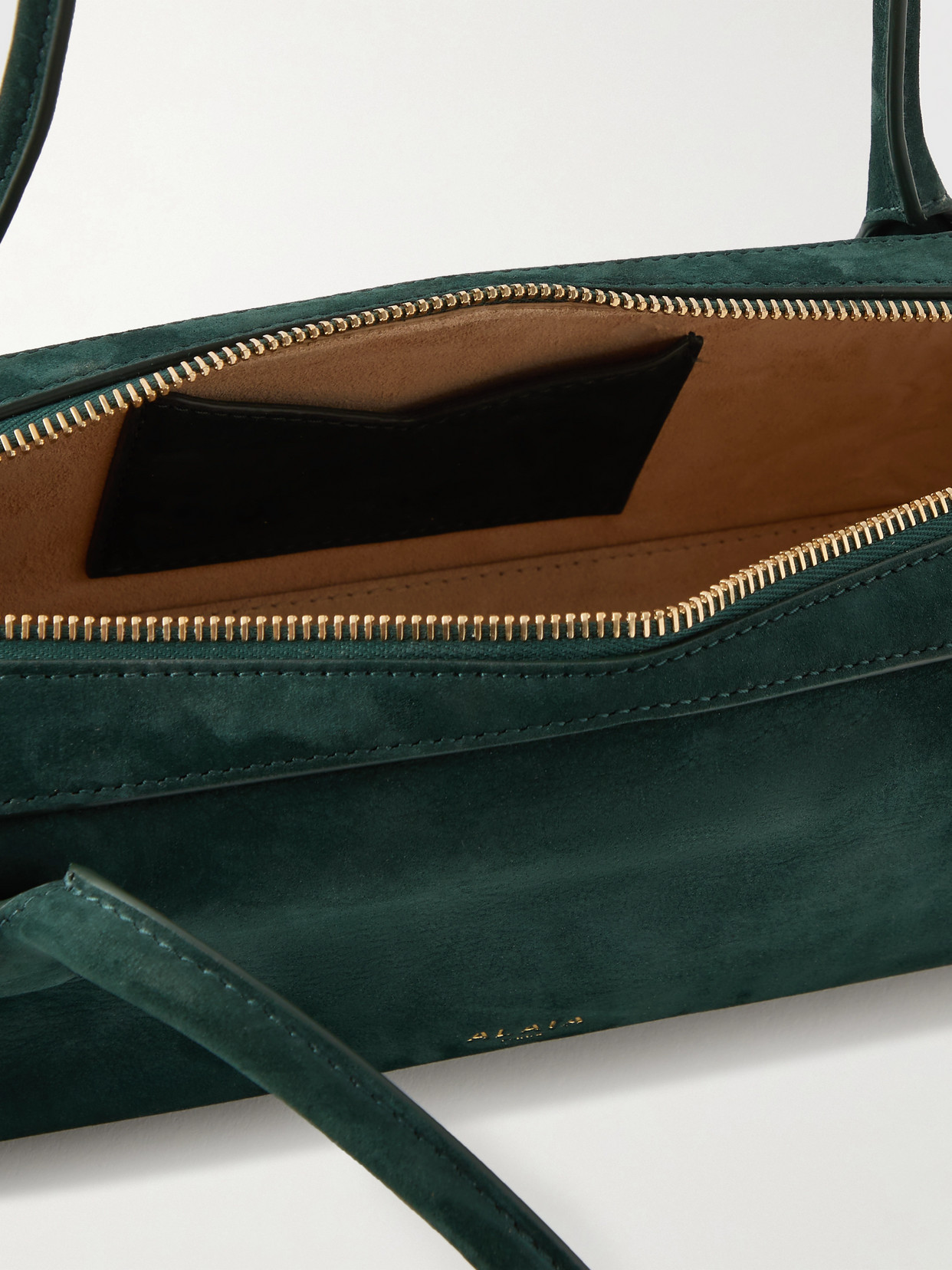 Alaïa Le Teckel Medium Nubuck Shoulder Bag In Green