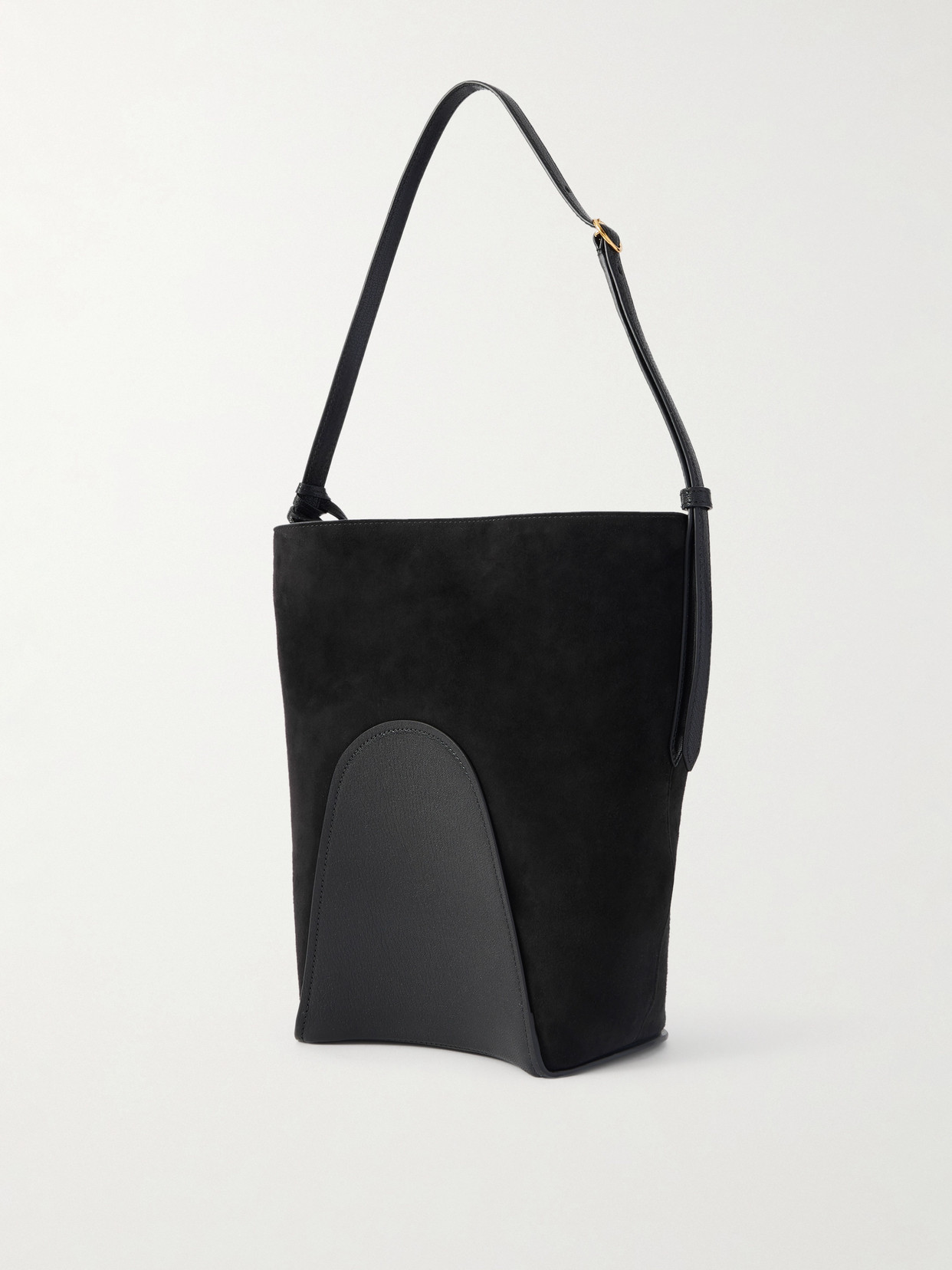 Alaïa Leather-trimmed Suede Tote In Black
