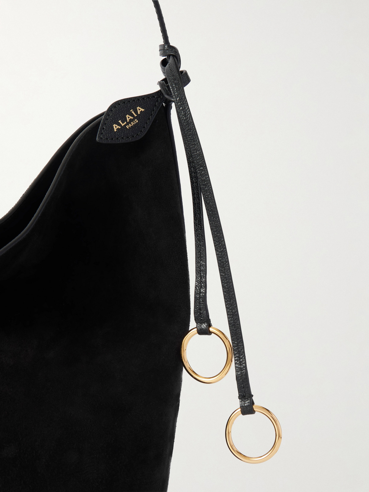 Alaïa Leather-trimmed Suede Tote In Black