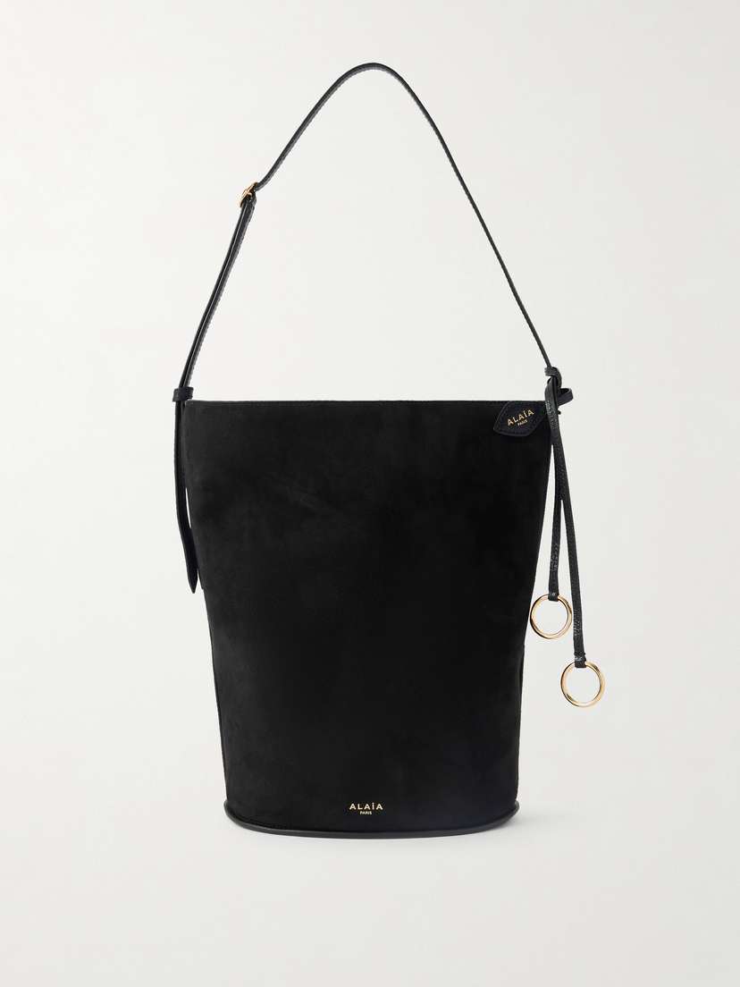 Alaïa Leather-trimmed Suede Tote