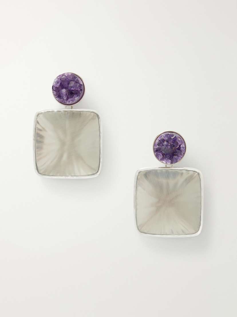 Alaïa tone, Amethyst And Plexiglass Earrings