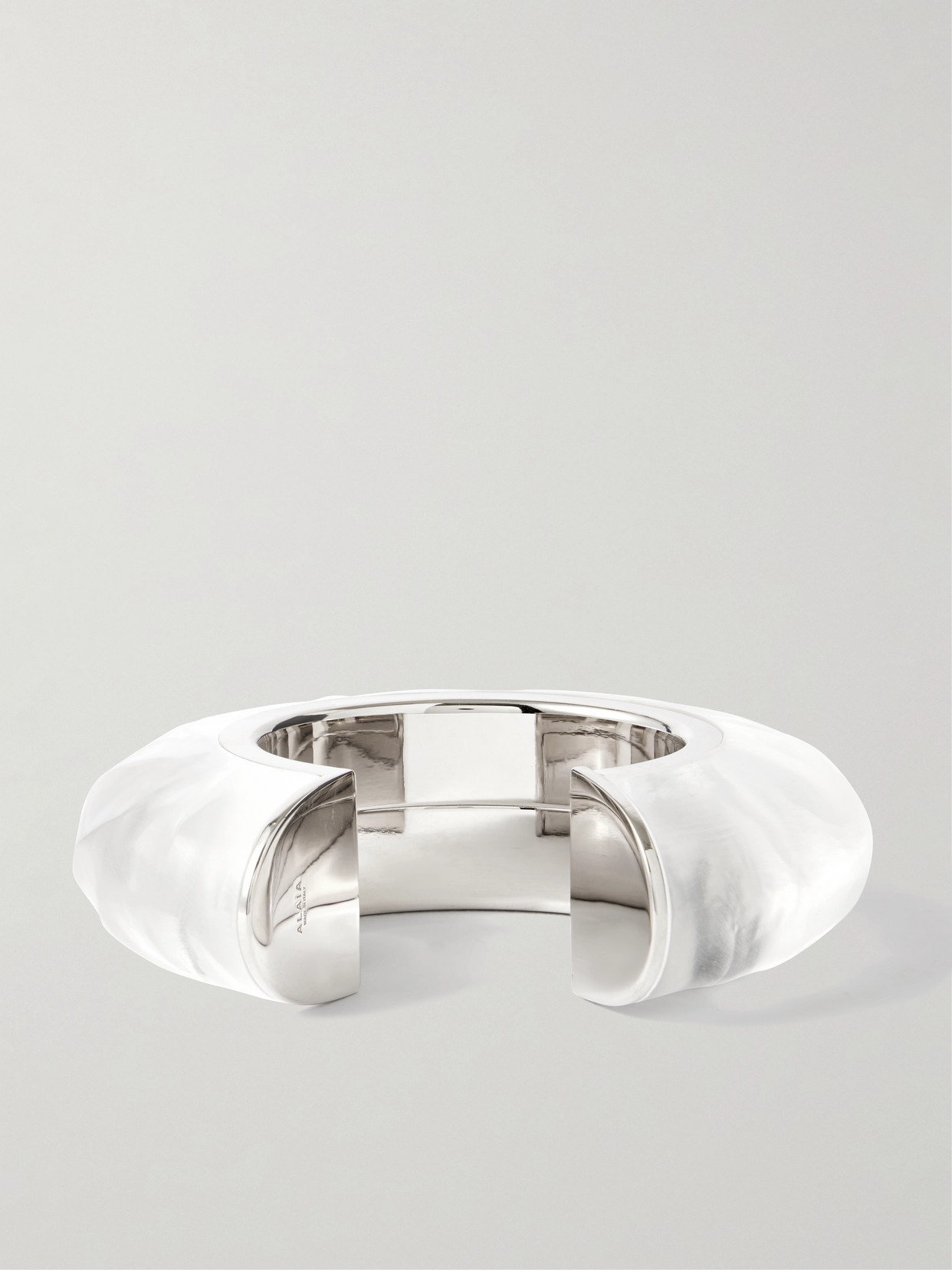 Alaïa Bumper Silver-tone And Plexiglas® Cuff In Silver