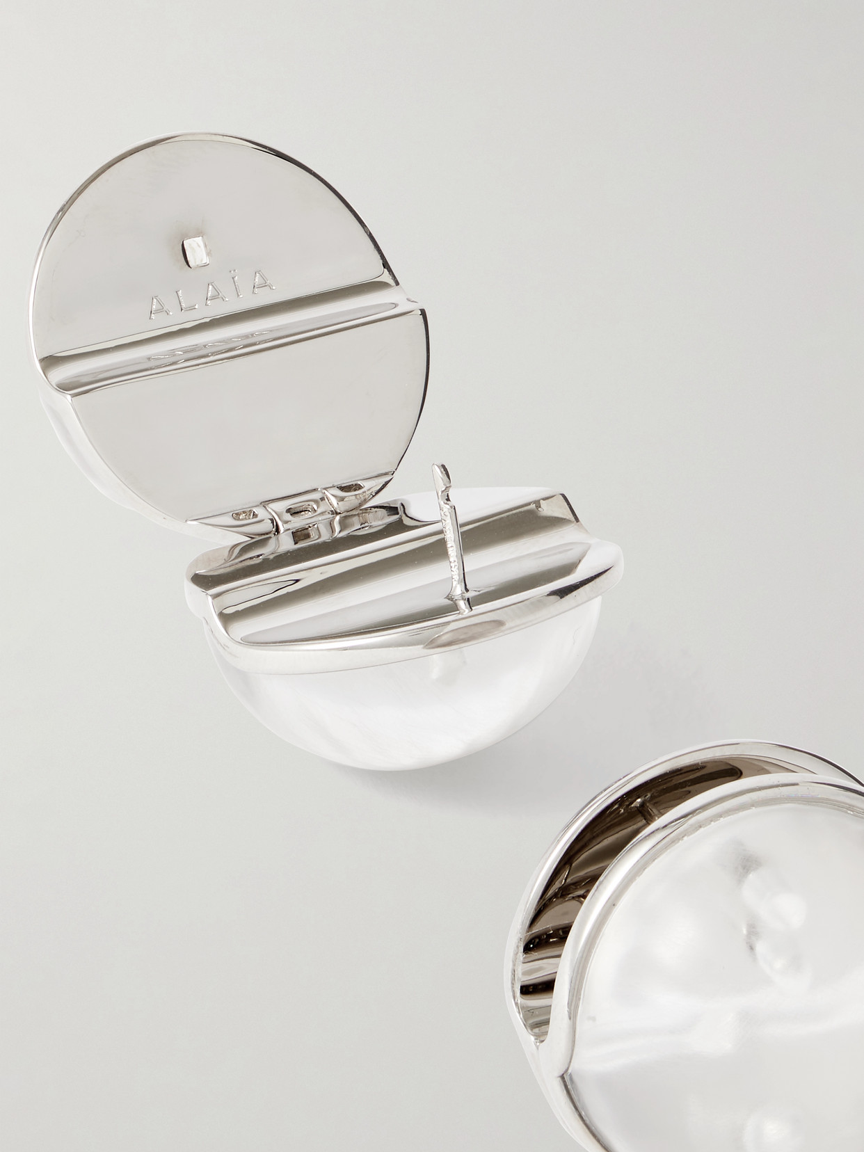 Alaïa Sphere Silver-tone Crystal Earrings In Silver