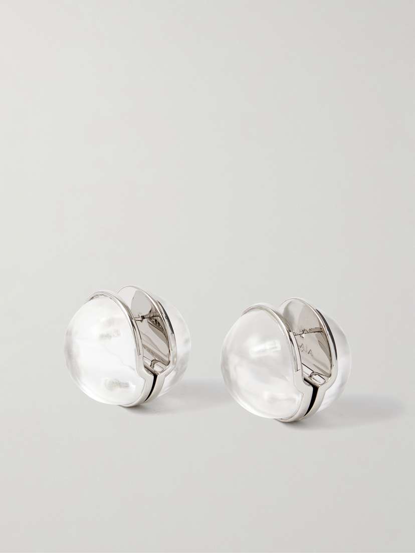 Alaïa Sphere Silver-tone Crystal Earrings
