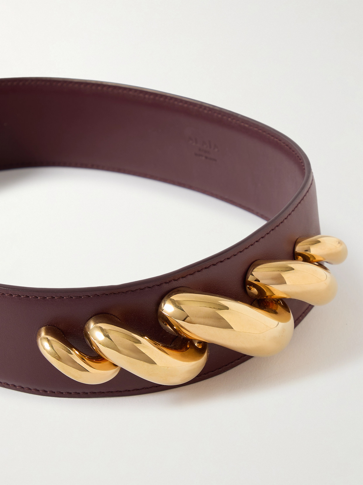 Alaïa Embellished Leather Waist Belt In Brown
