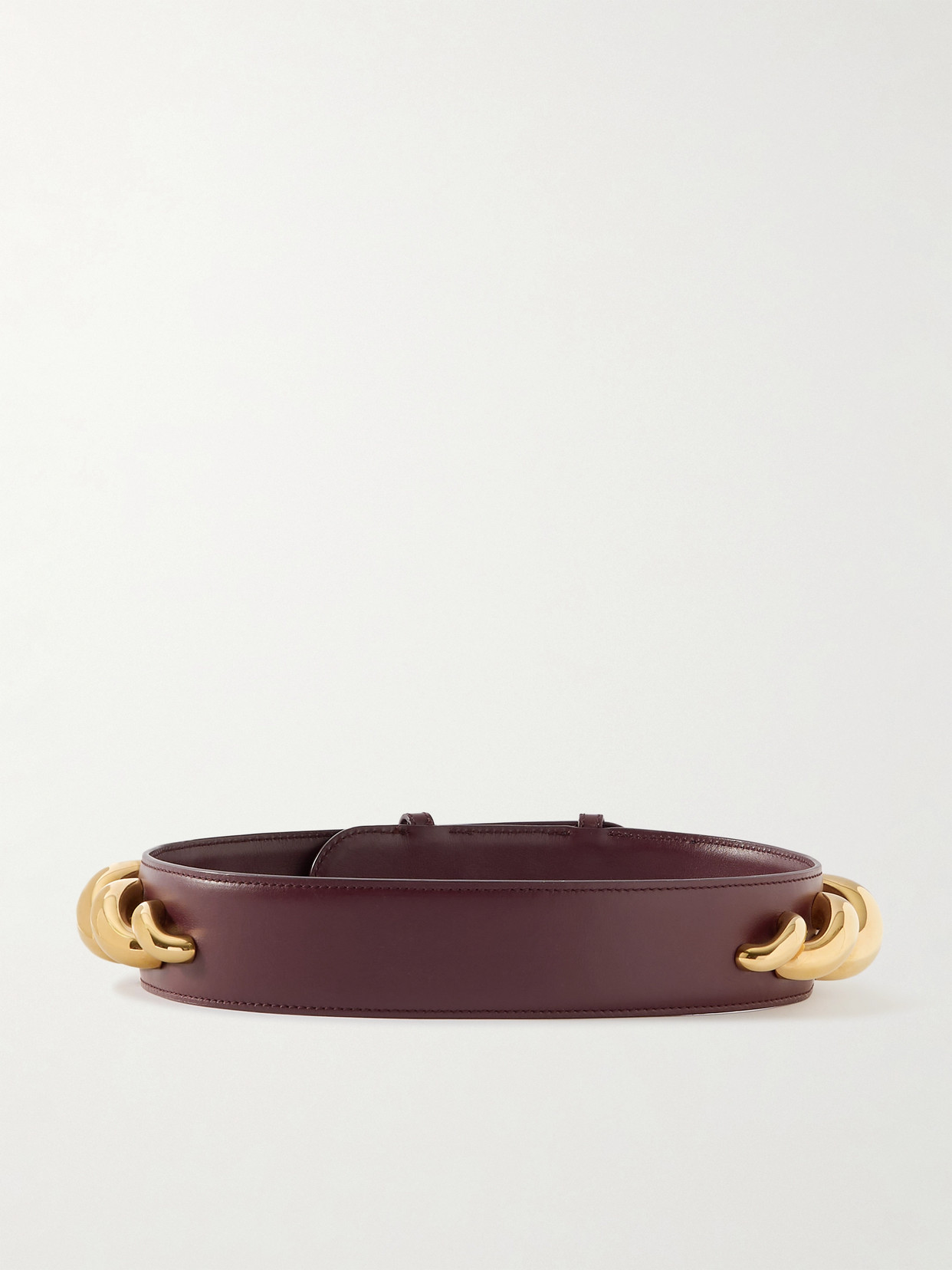 Alaïa Embellished Leather Waist Belt In Burgundy