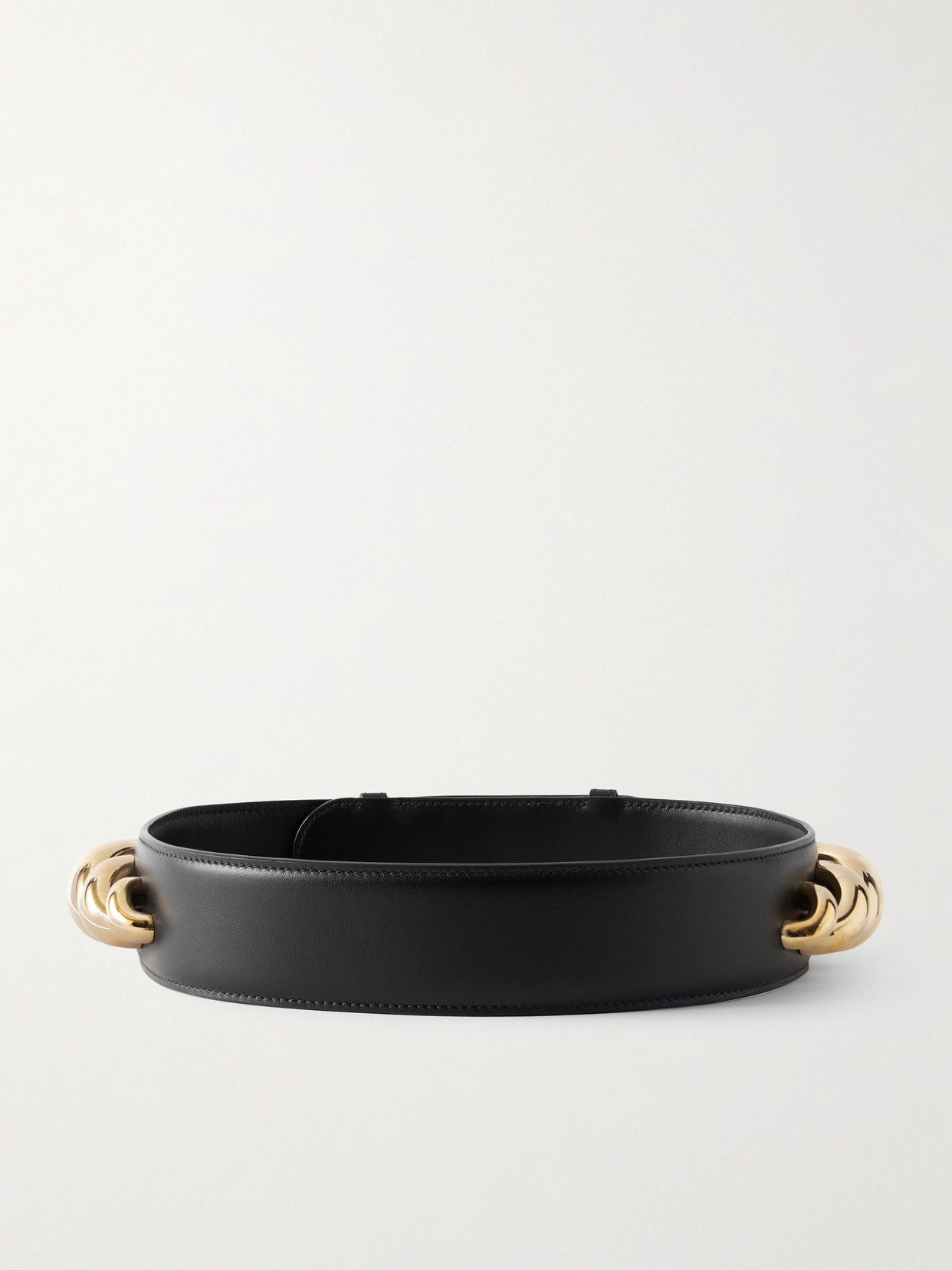 Alaïa Gold-tone Embellished Leather Belt In Black