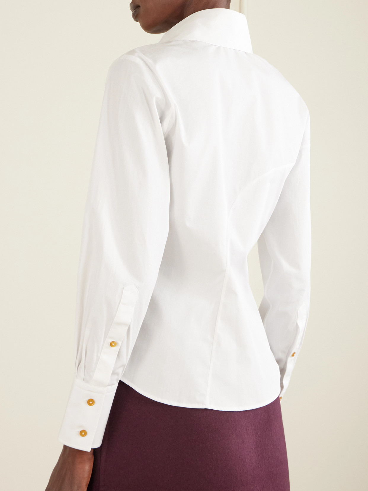 Bella Embroidered Cotton-Poplin Shirt