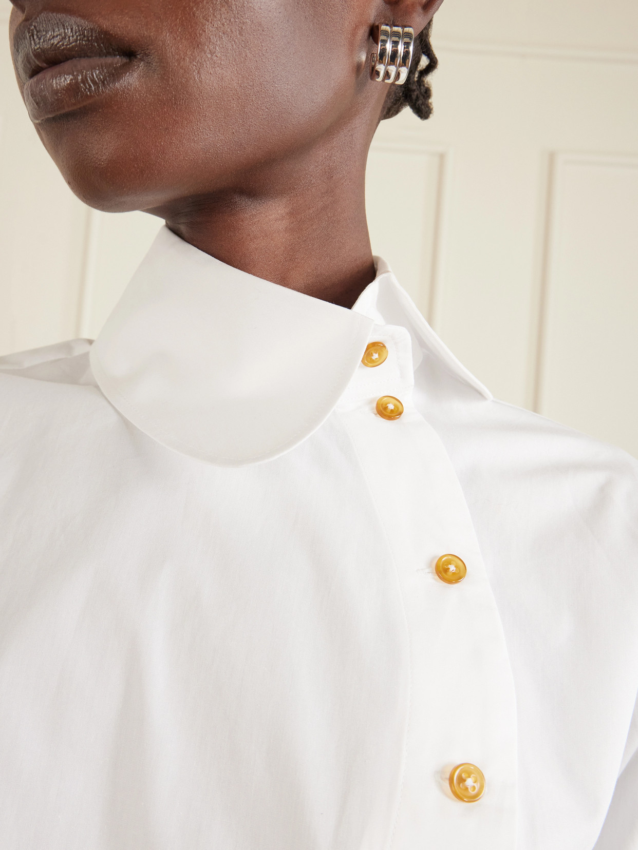 Bella Embroidered Cotton-Poplin Shirt