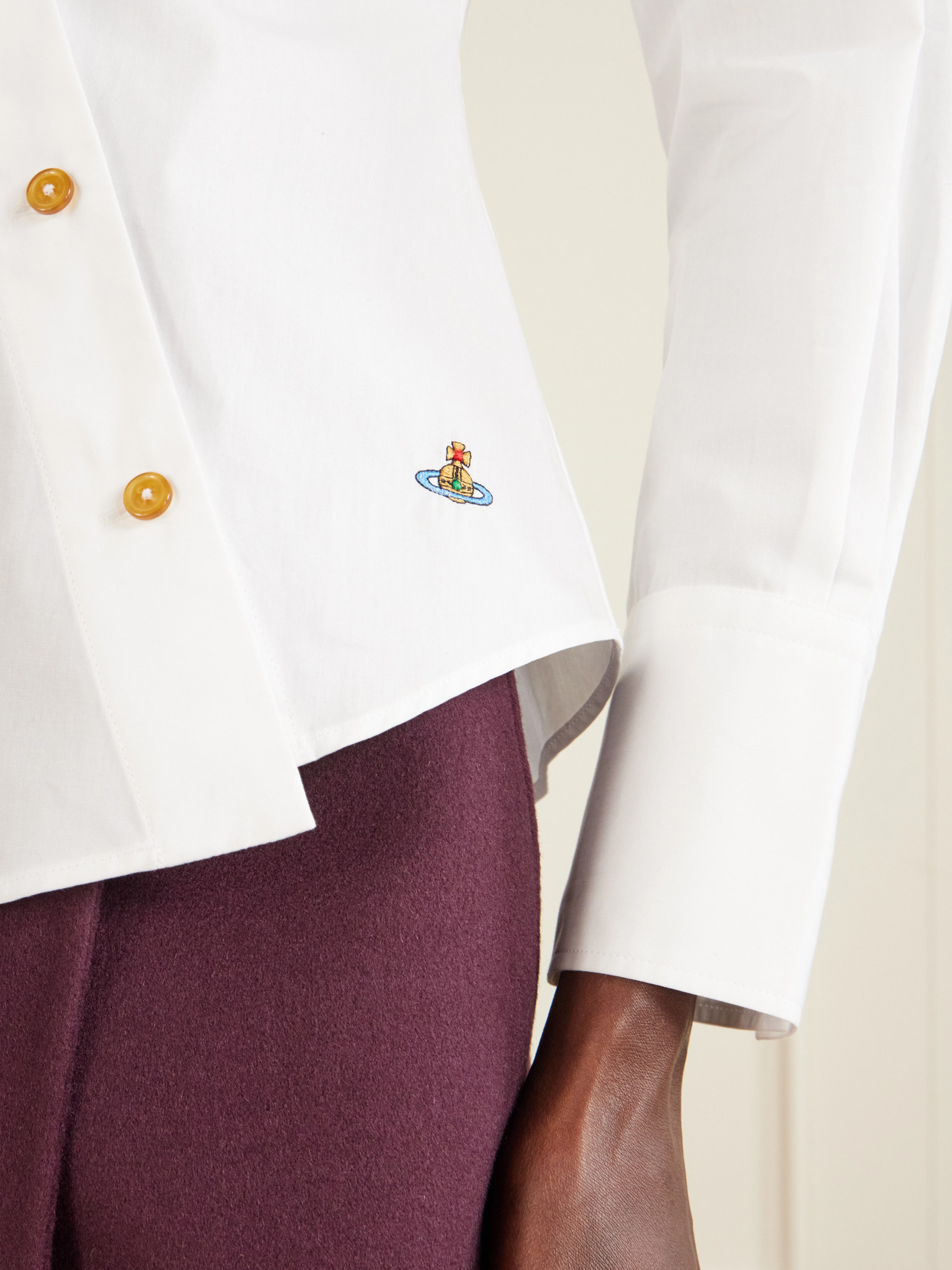Bella Embroidered Cotton-Poplin Shirt