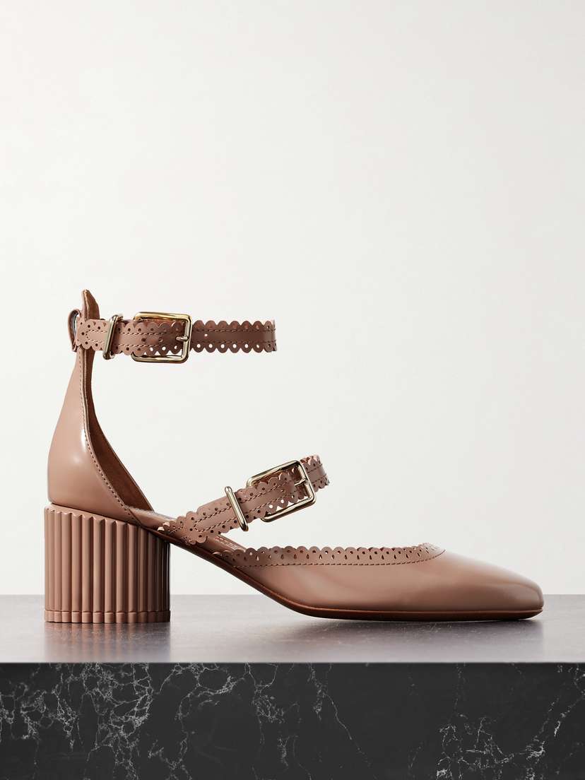 Zimmermann Eddie Scalloped Leather Mary Jane Pumps