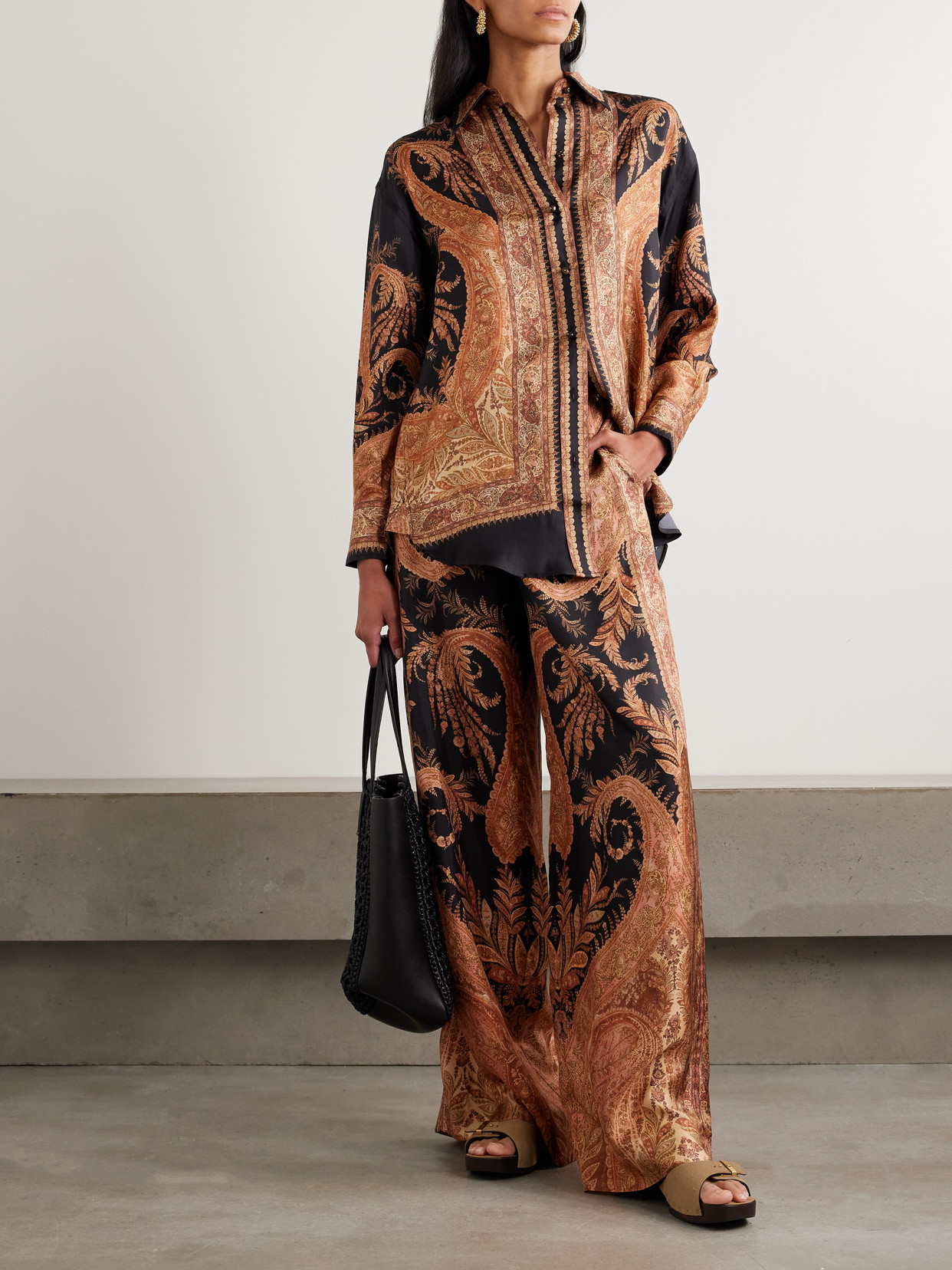 Zimmermann Multicolor Pants With Belt And All-over Paisley Motif In Silk Woman In Multi
