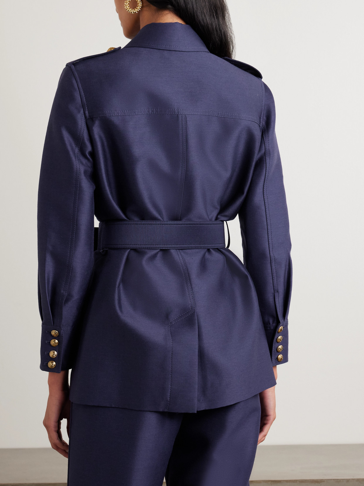 Belted Wool And Silk-Blend Jacket