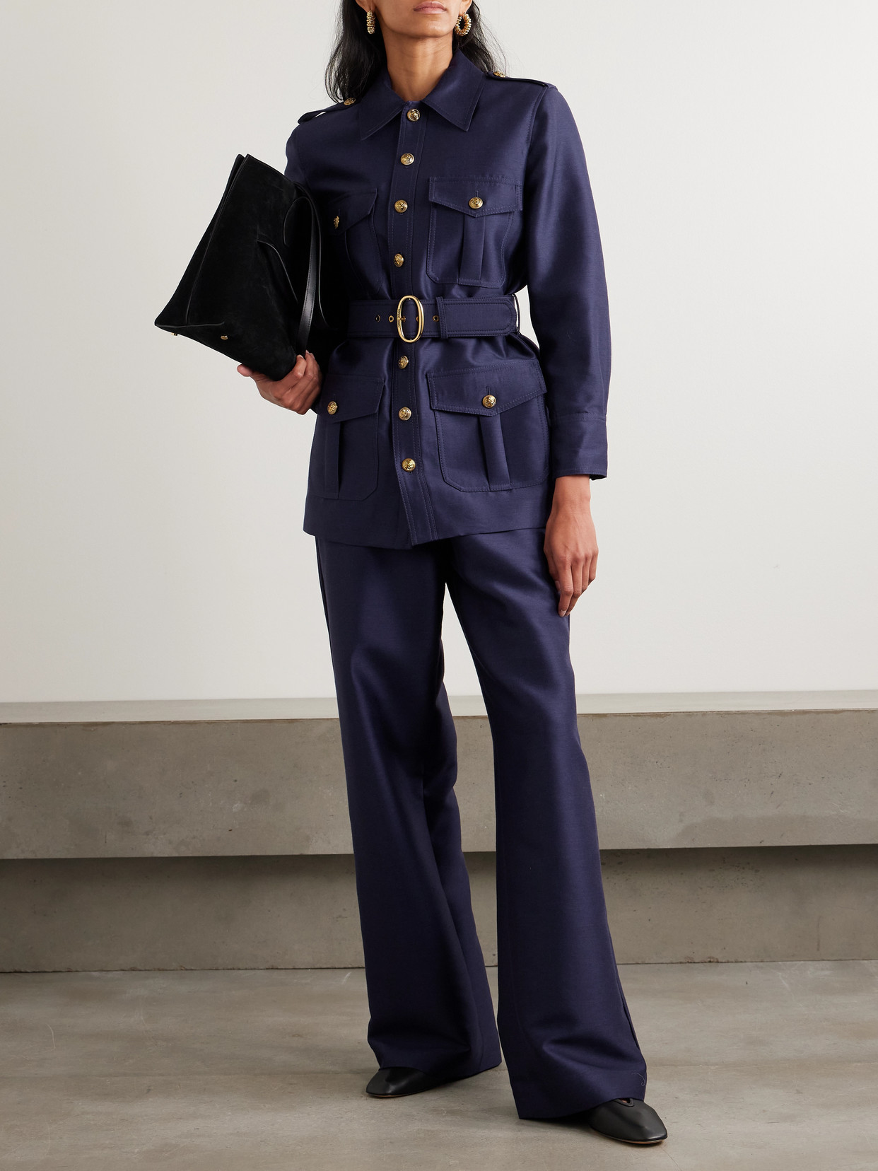 Belted Wool And Silk-Blend Jacket